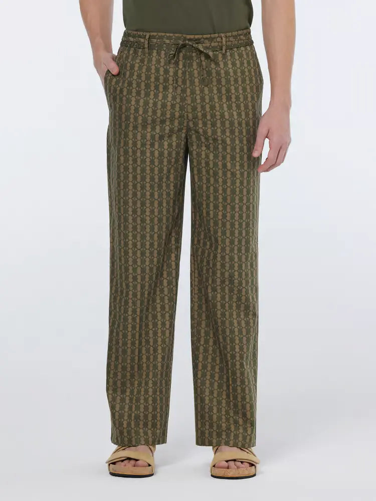 SCOTCH AND SODA Men's Straight Fit Printed Cotton Blend Jogger Pants - Comfortable Casual Lounge Wear for Home, Travel & Street Style