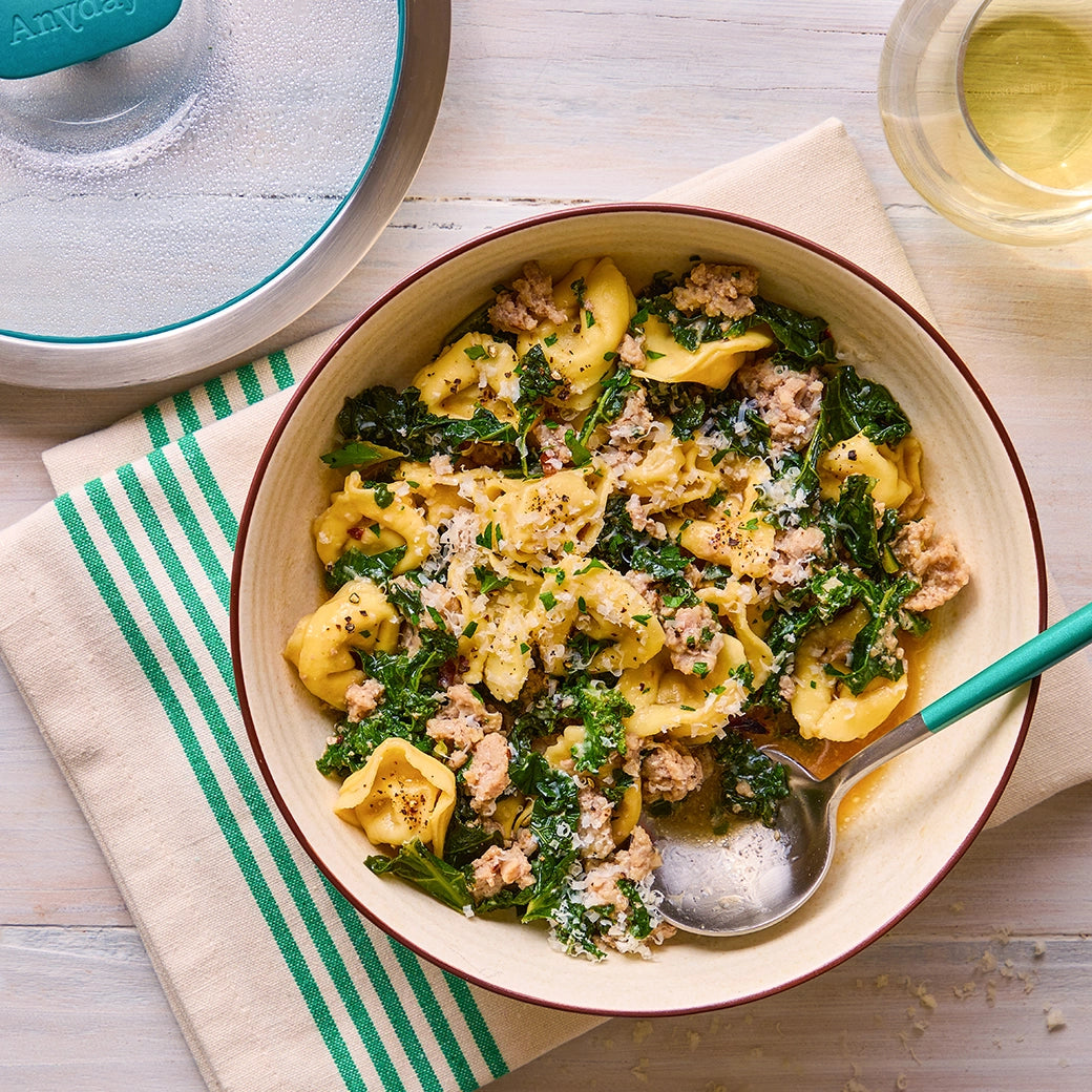 Delicious Sausage and Kale Tortellini Pasta - Authentic Italian Recipe - Perfect for Family Dinners & Holiday Gatherings