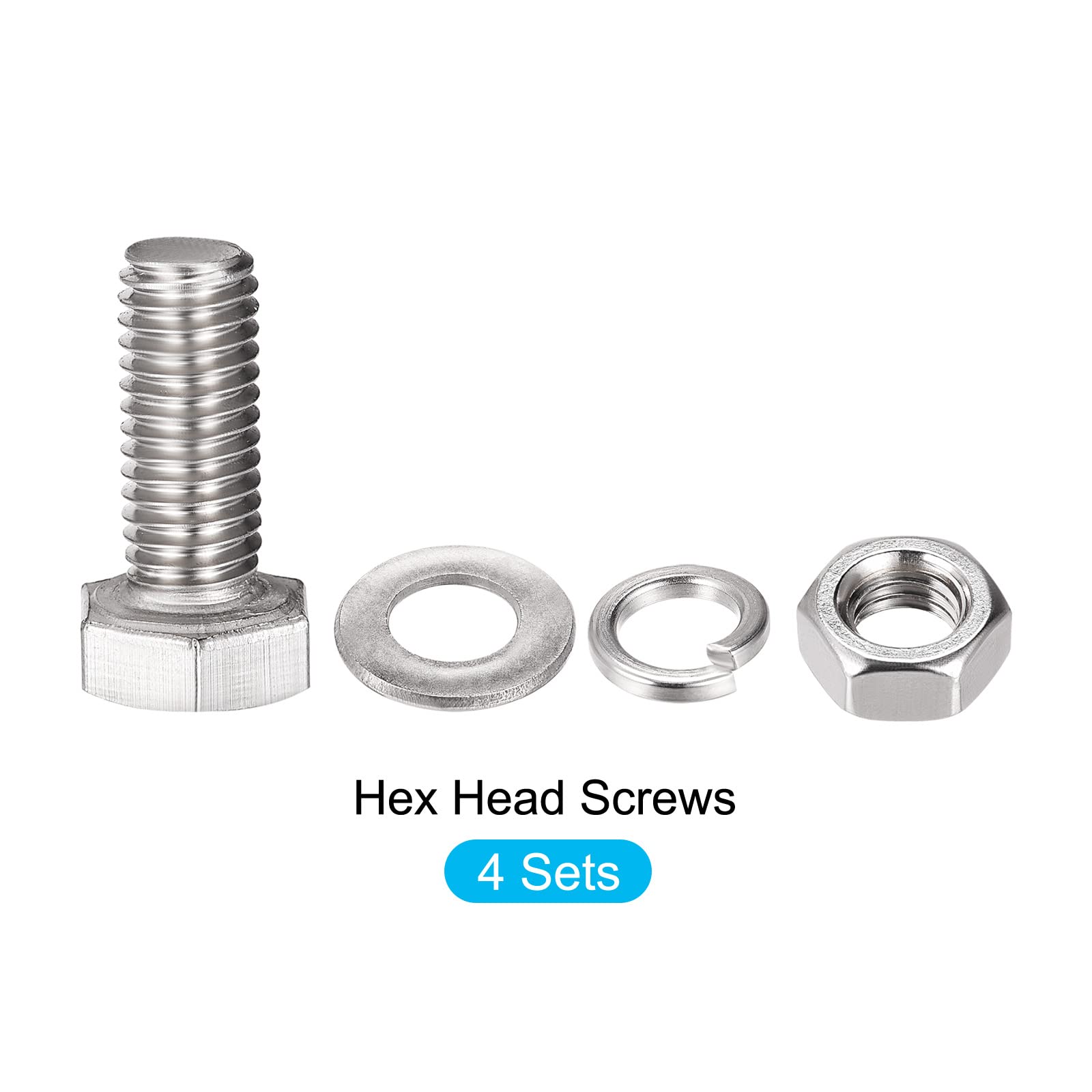 METALLIXITY M8x20mm Hex Screws Bolts Kit - 304 Stainless Steel for Home Appliances