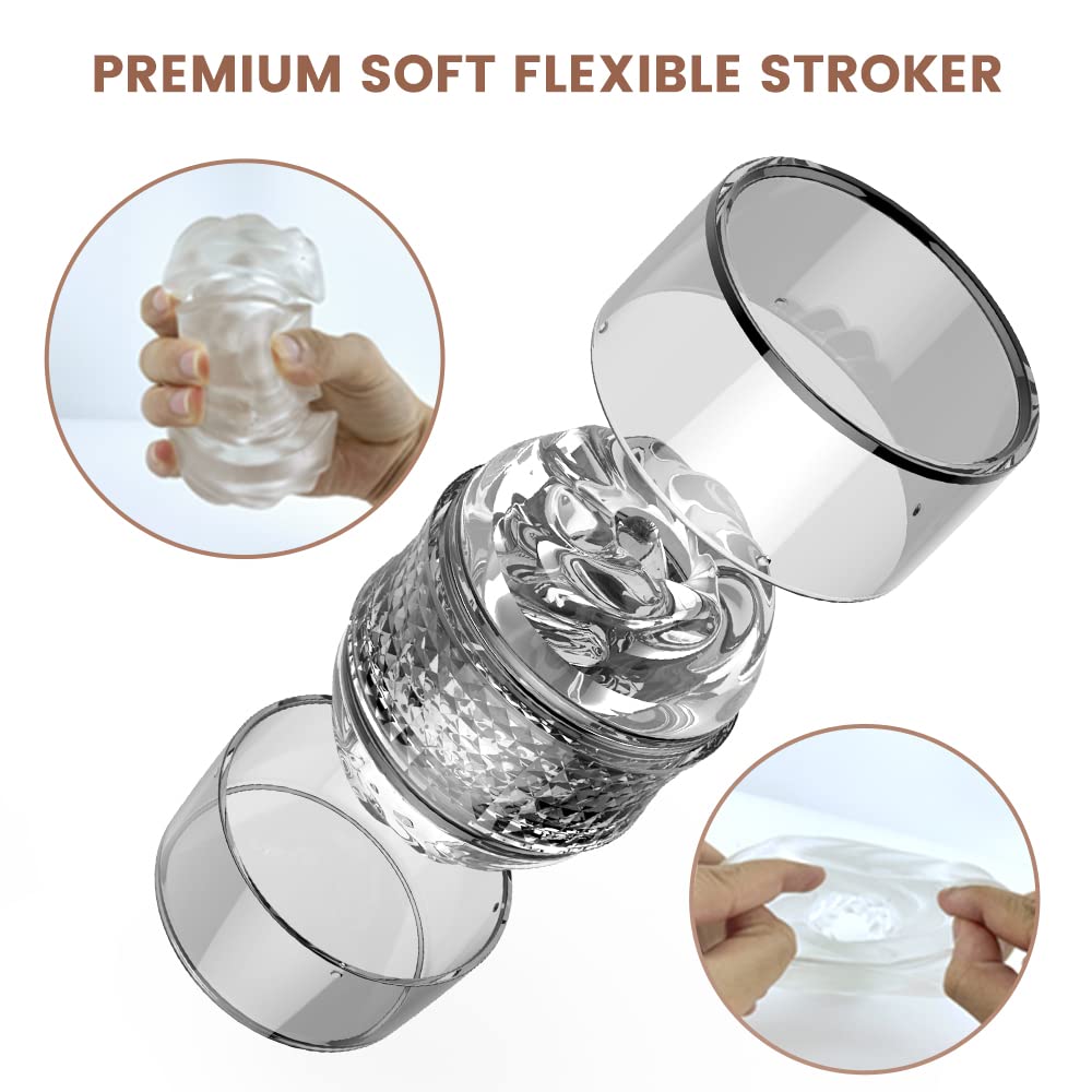 Premium Open-Ended Male Masturbator - Realistic Penis Stroker & Blowjob Pleasure Sleeve for Men | Manual Sucking Adult Sex Toy | Discreet Pocket Pussy for Solo Play & Couples Fun