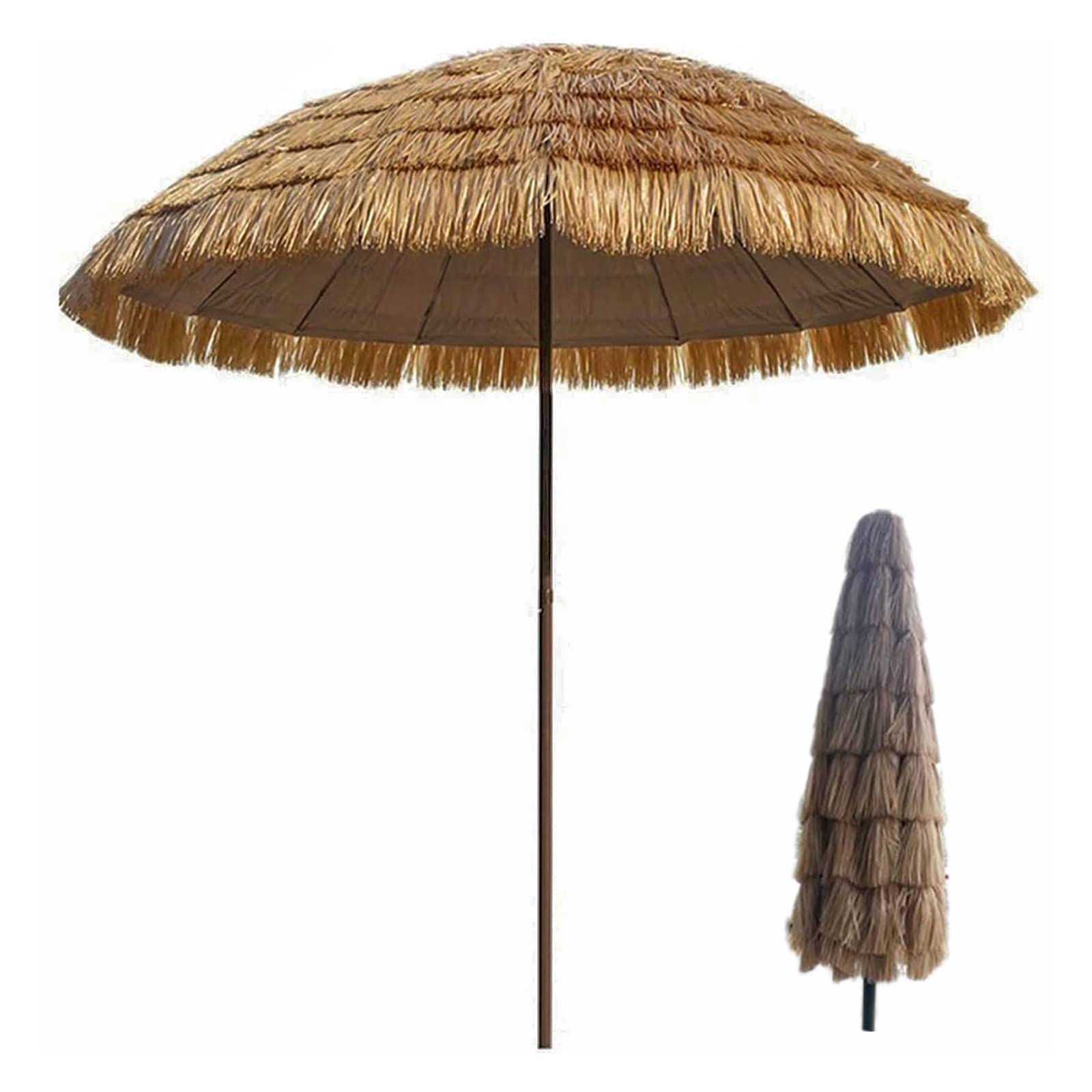 Premium SXNYC 200cm Tilt-Adjustable Grass Umbrella - Sunbrella® Outdoor Patio Umbrella for Beach, Restaurant, Backyard & Travel - UV Protection & Durable Wind-Resistant Design for Poolside, Garden & Commercial Use