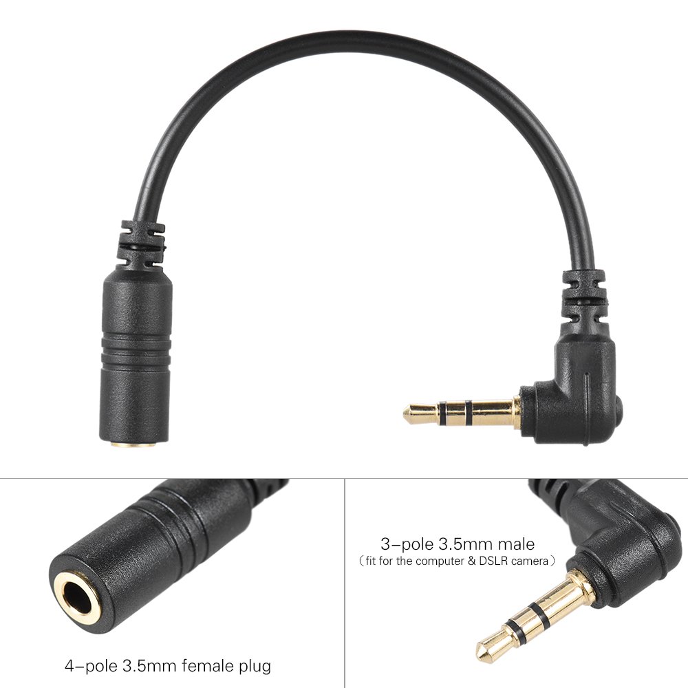 Andoer 3.5mm Microphone Adapter Cable - Smartphone to PC/DSLR Camera Mic Connector for Live Streaming, Podcasting & Video Recording