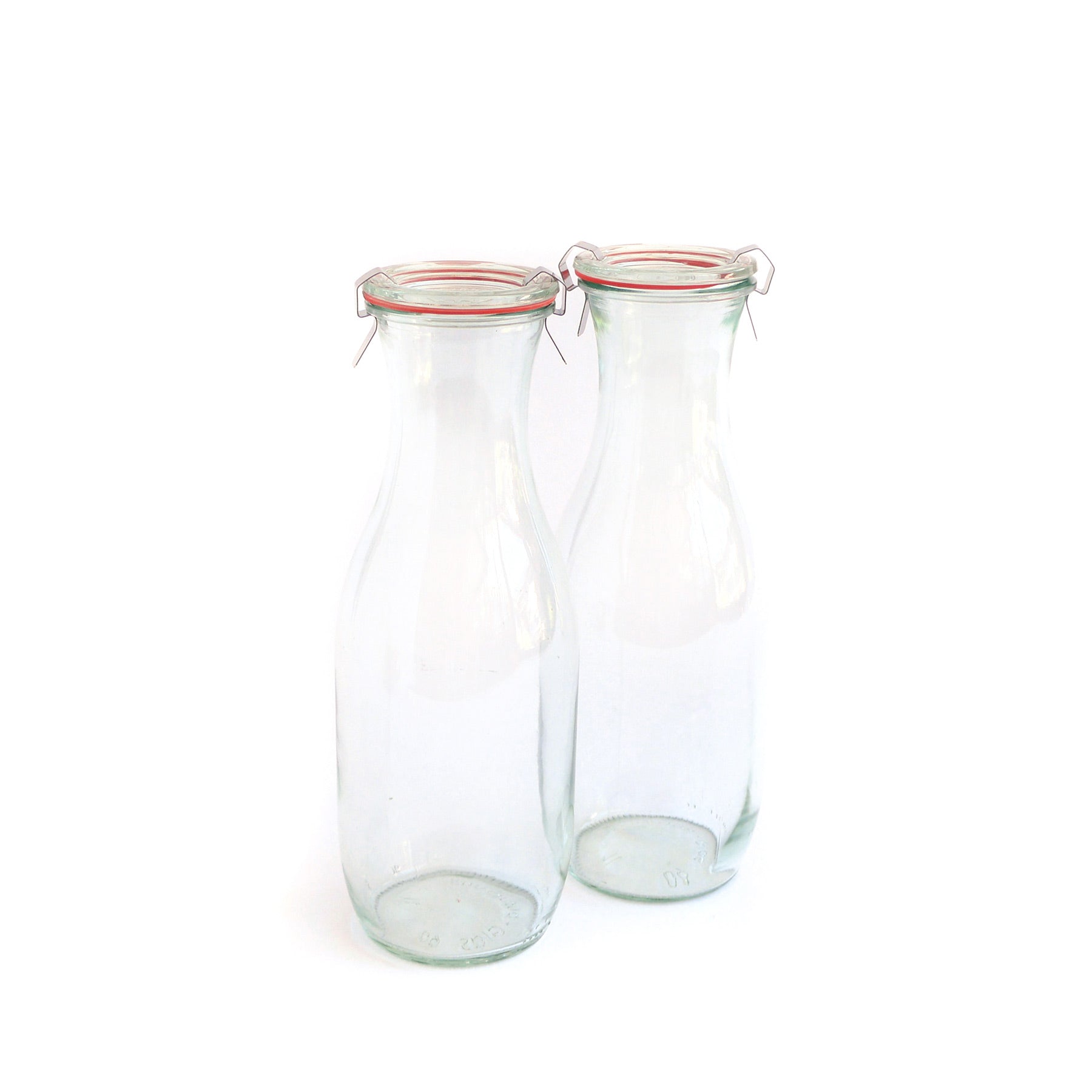 Premium Glass Carafe Set of 2 - Elegant Water Pitcher with Lid for Home, Office & Restaurant Use - Perfect for Iced Tea, Lemonade & Beverage Serving