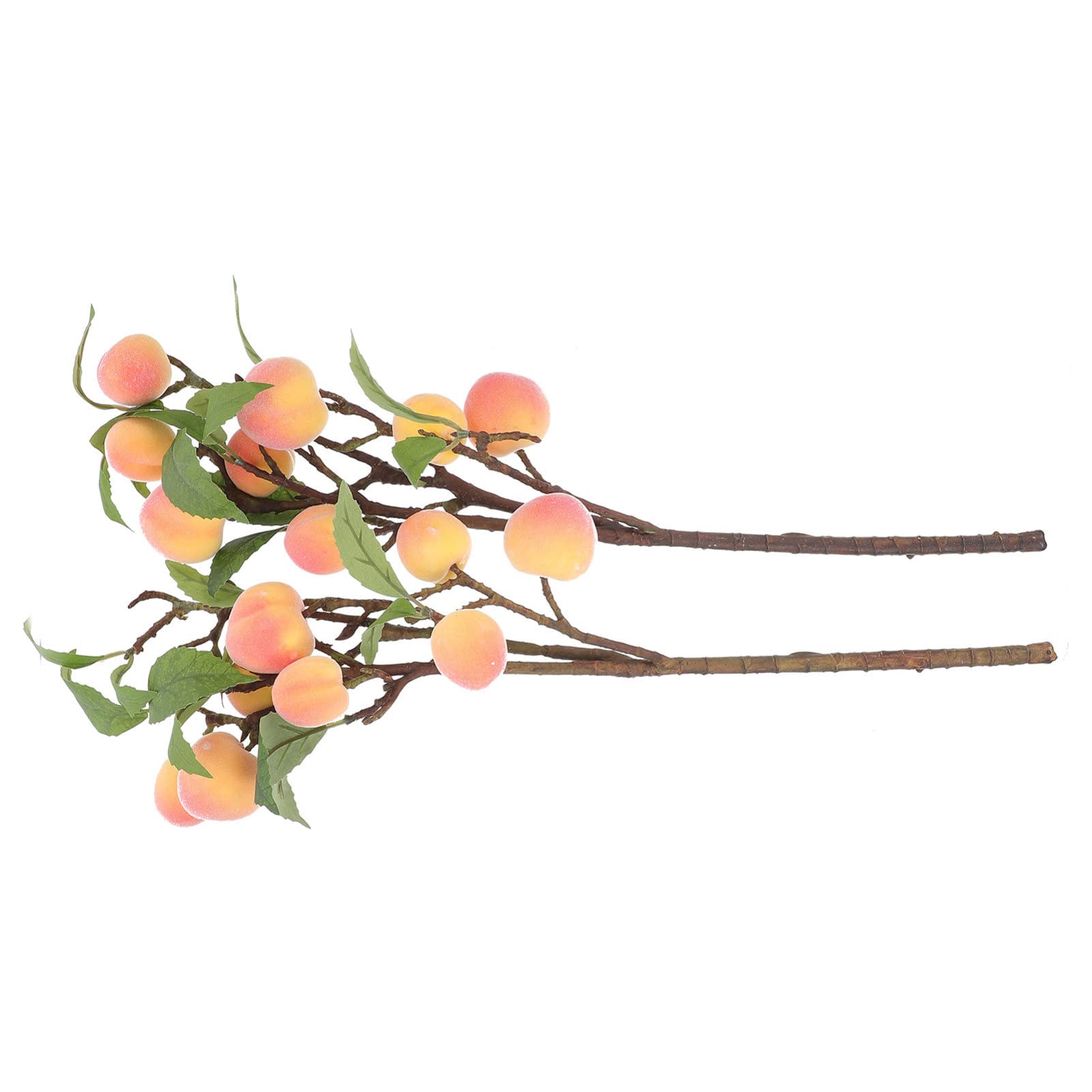 Veemoon 2PCS Artificial Peach Branches - Faux Fruit Simulation Decor for Home, Wedding, and Party Decoration - Realistic Fake Peach Tree Branches with Fruits for Centerpieces and Floral Arrangements
