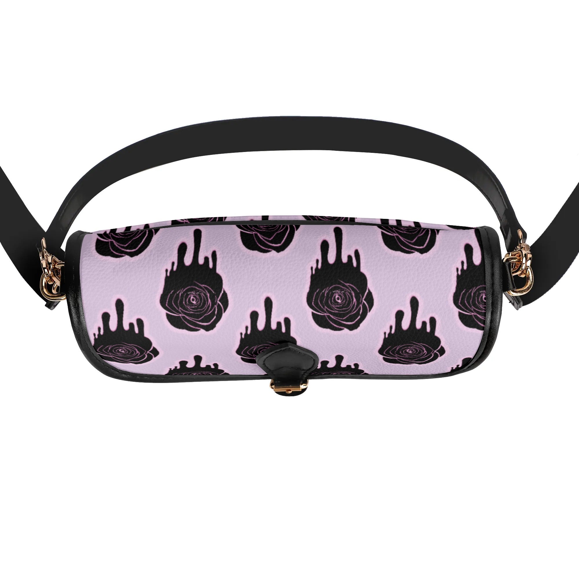 Gothic Rose Leather Crossbody Bag with Chain Strap - Elegant Vintage Shoulder Purse for Women, Perfect for Parties, Dates, and Night Out