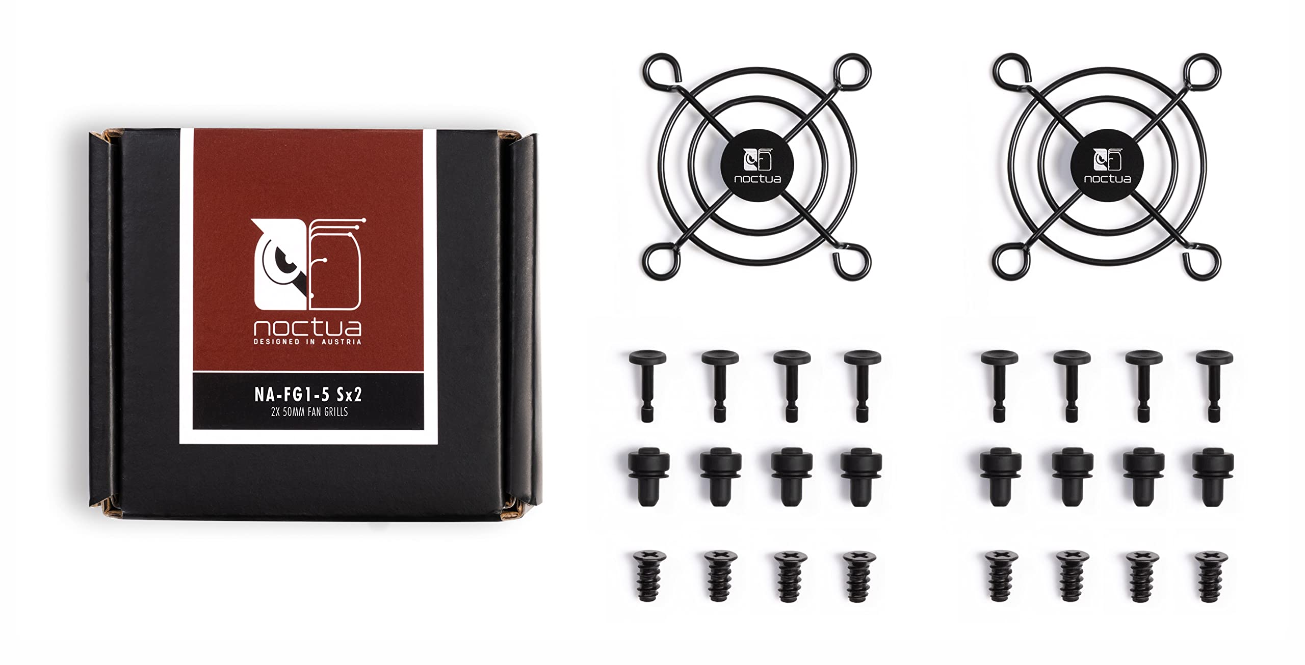 Noctua NA-FG1-5 Sx2 - Premium 50mm Fan Grills Set of 2 (Black) - PC Case Cooling Protection for Small Fans, Mini ITX Builds & Compact Computer Systems
