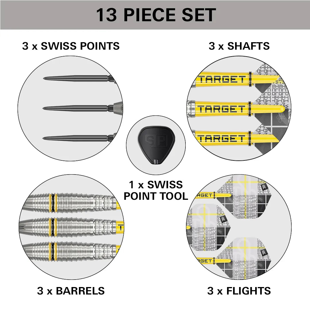 Scott Williams G2 SP Steel Tip Darts - 90% Tungsten Professional Darts (25g) for Precision Dart Games & Tournaments | Perfect for Bars, Home Practice & Competitive Play