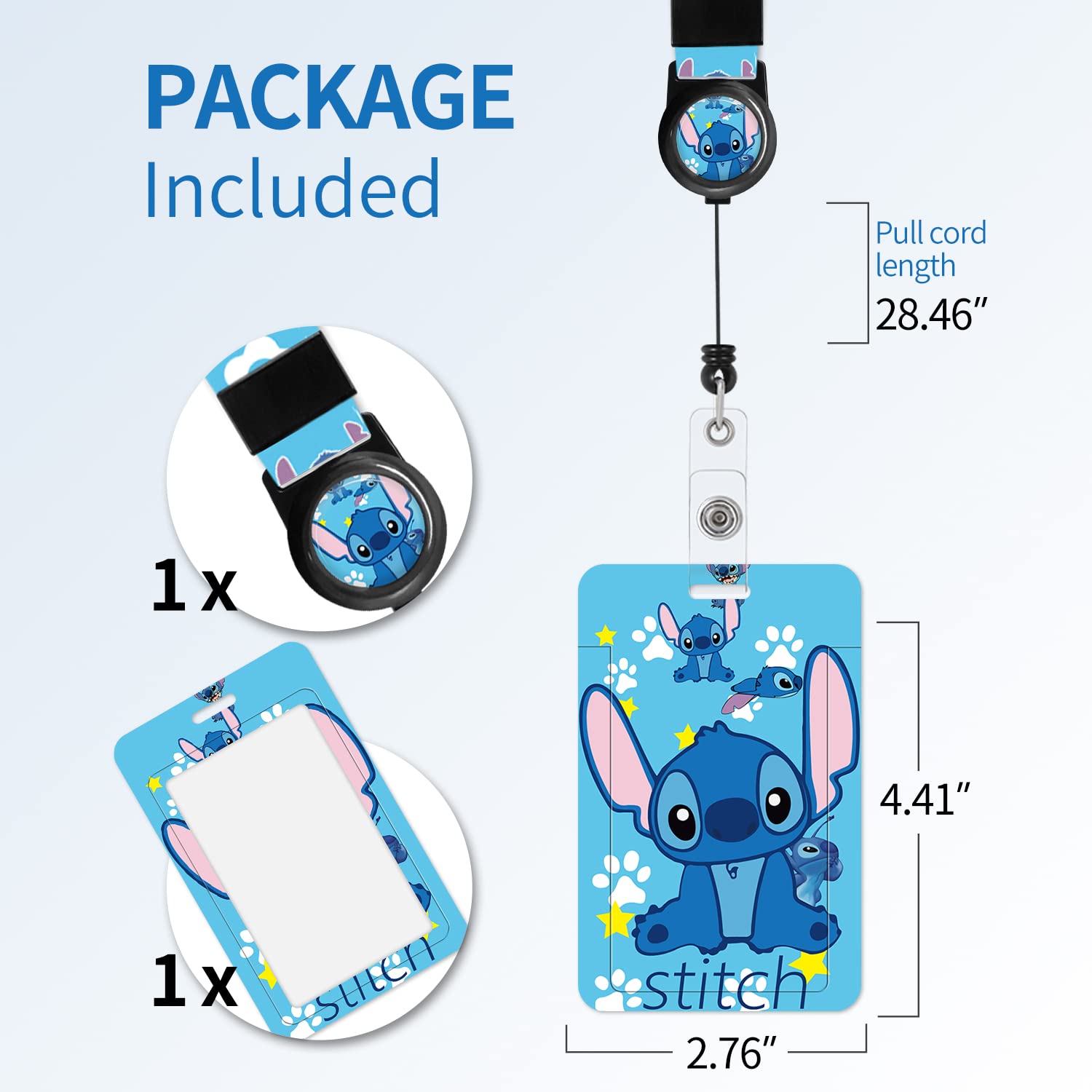 Retractable ID Badge Lanyard for Office, School & Events - Cute Cartoon Keychain