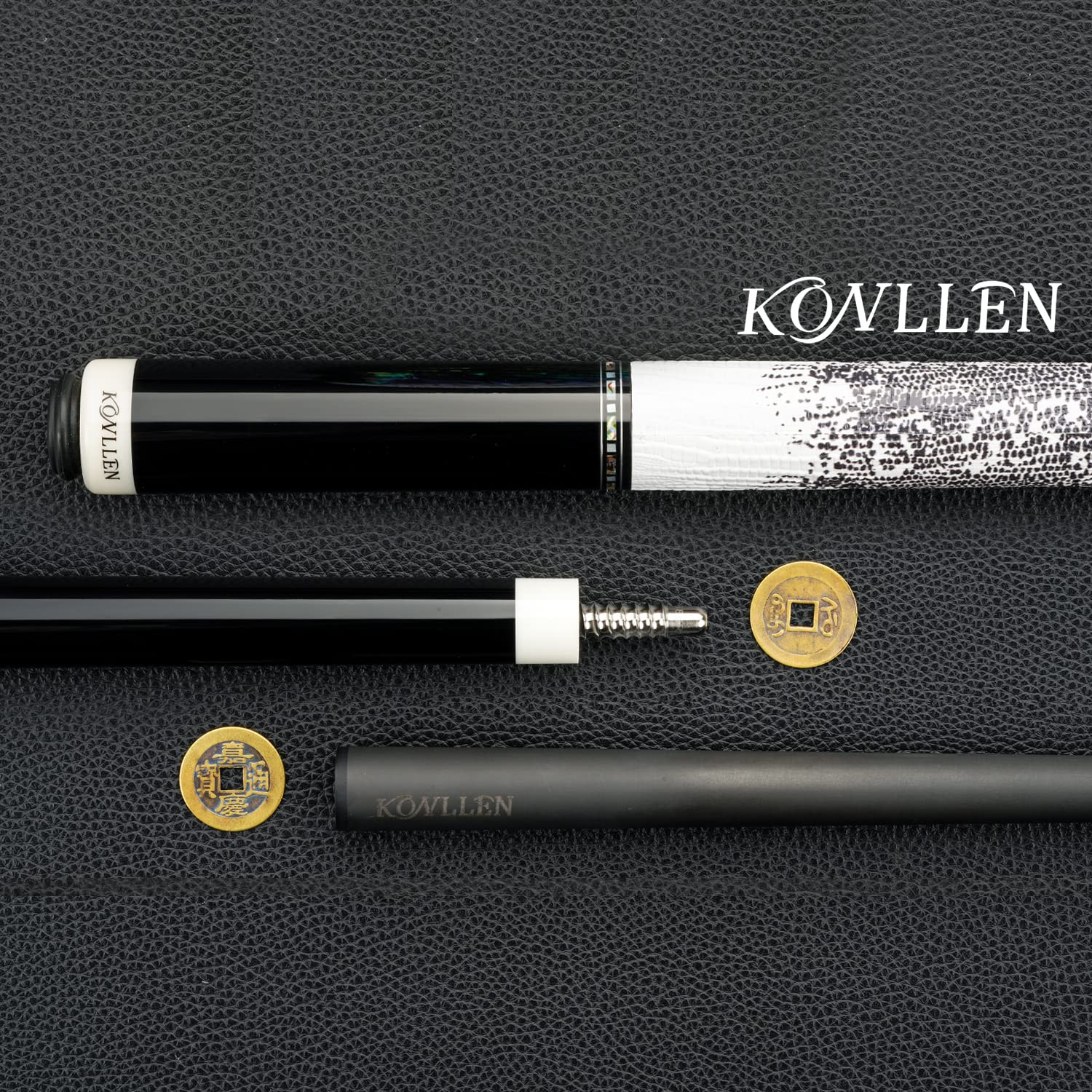 KONLLEN Professional Carbon Fiber Pool Cue Stick – Hand-Made Low Deflection Billiard Cue with Ultra-Smooth Inlay Design for Precision Shots | Perfect for Tournaments & Home Game Rooms