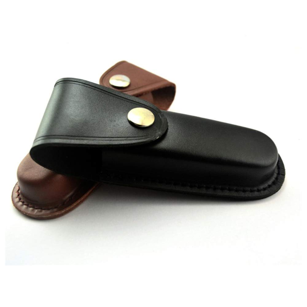 5 Inch Leather Folding Knife Sheath with Snap Closure & Belt Loop - Durable Leather Pouch Holder for Pocket Knives - Perfect for Camping, Hiking, and Outdoor Adventures