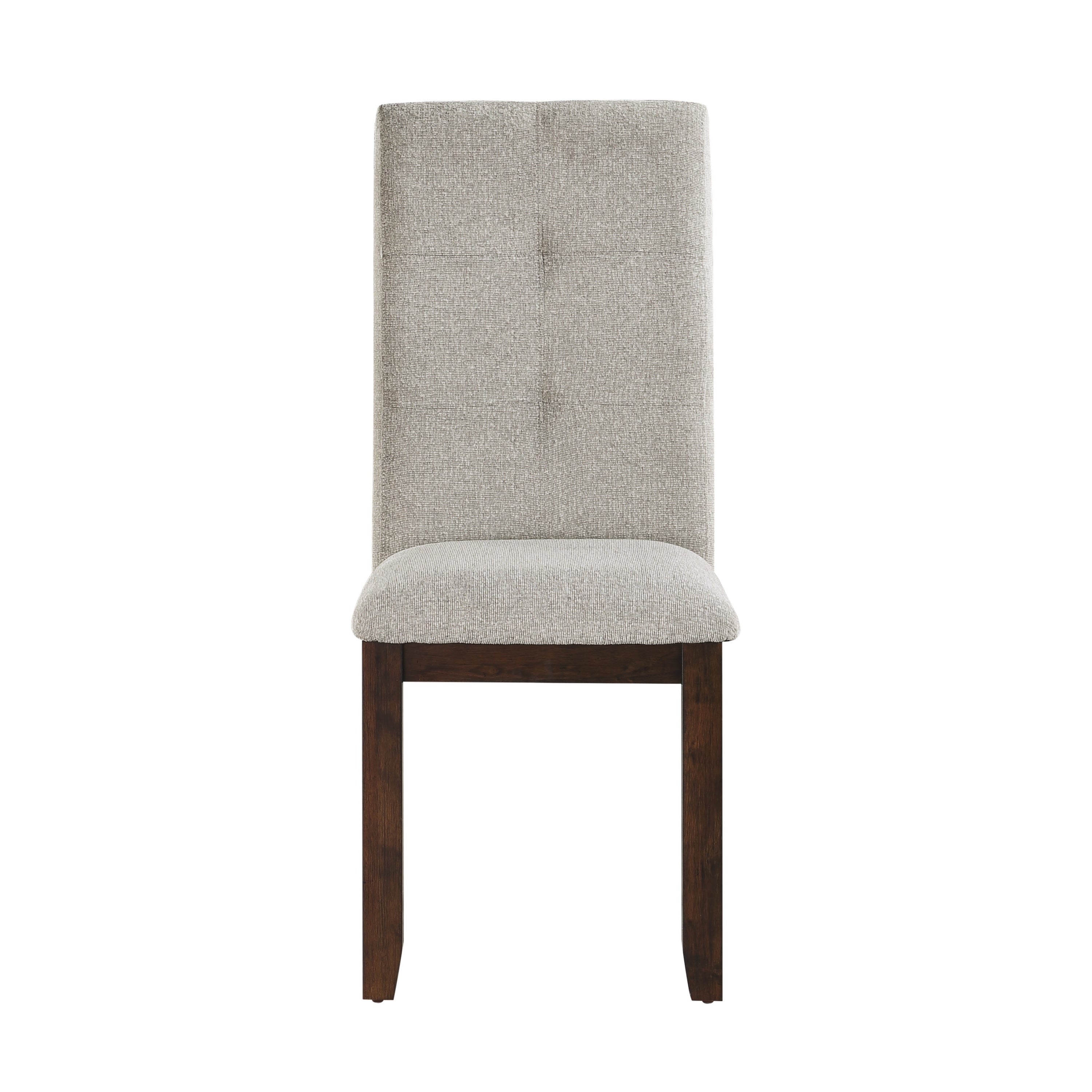 Dark Cherry Finish Chenille Upholstered Dining Chairs Set of 2 - Tufted Back Wood Frame Kitchen Chairs for Dining Room & Breakfast Nook