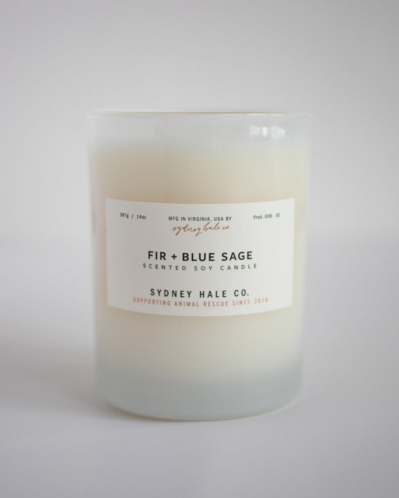Premium Fir & Blue Sage Soy Candle - Handmade in USA - Relaxing Aromatherapy for Home, Spa & Meditation