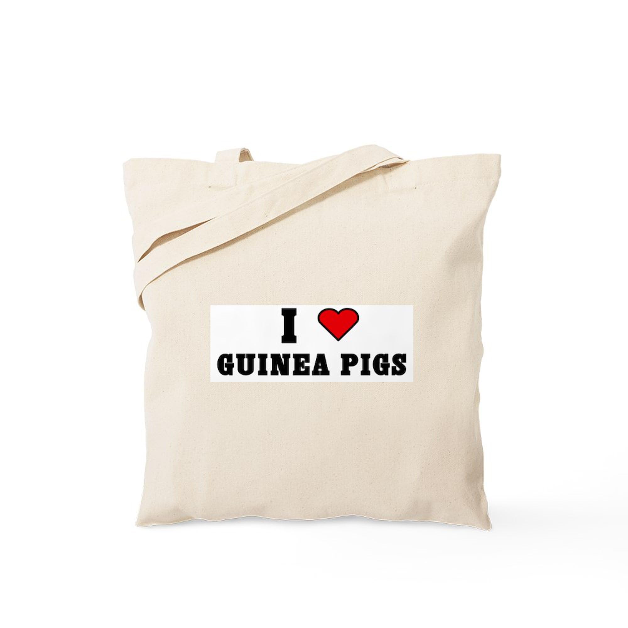 I LOVE GUINEA PIGS Tote Bag - Natural Canvas Reusable Shopping Bag for Groceries, Beach & Everyday Use