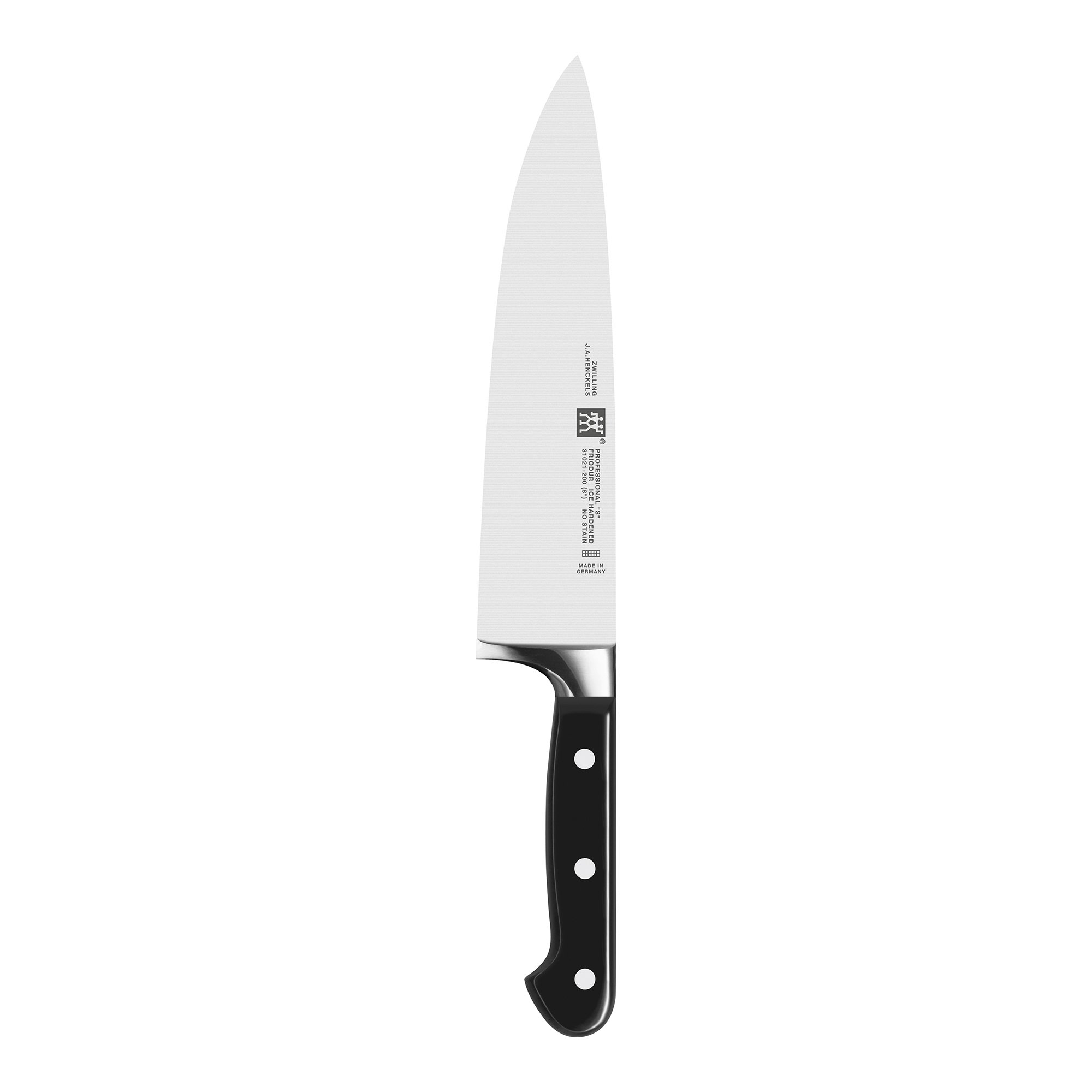 ZWILLING Professional S 8-inch German Chef's Knife - Razor-Sharp High Carbon Stainless Steel Blade, Dishwasher Safe - Perfect for Professional Chefs & Home Cooking, Meat Cutting, Vegetable Chopping & Food Prep