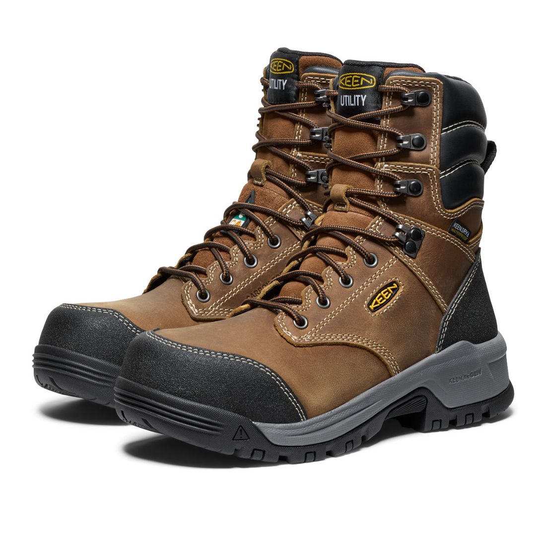 **Keen Evanston Women's Size 8 Waterproof Composite Toe Work Boots - Brown (1029671) - Durable & Comfortable for Construction, Hiking & Outdoor Work**