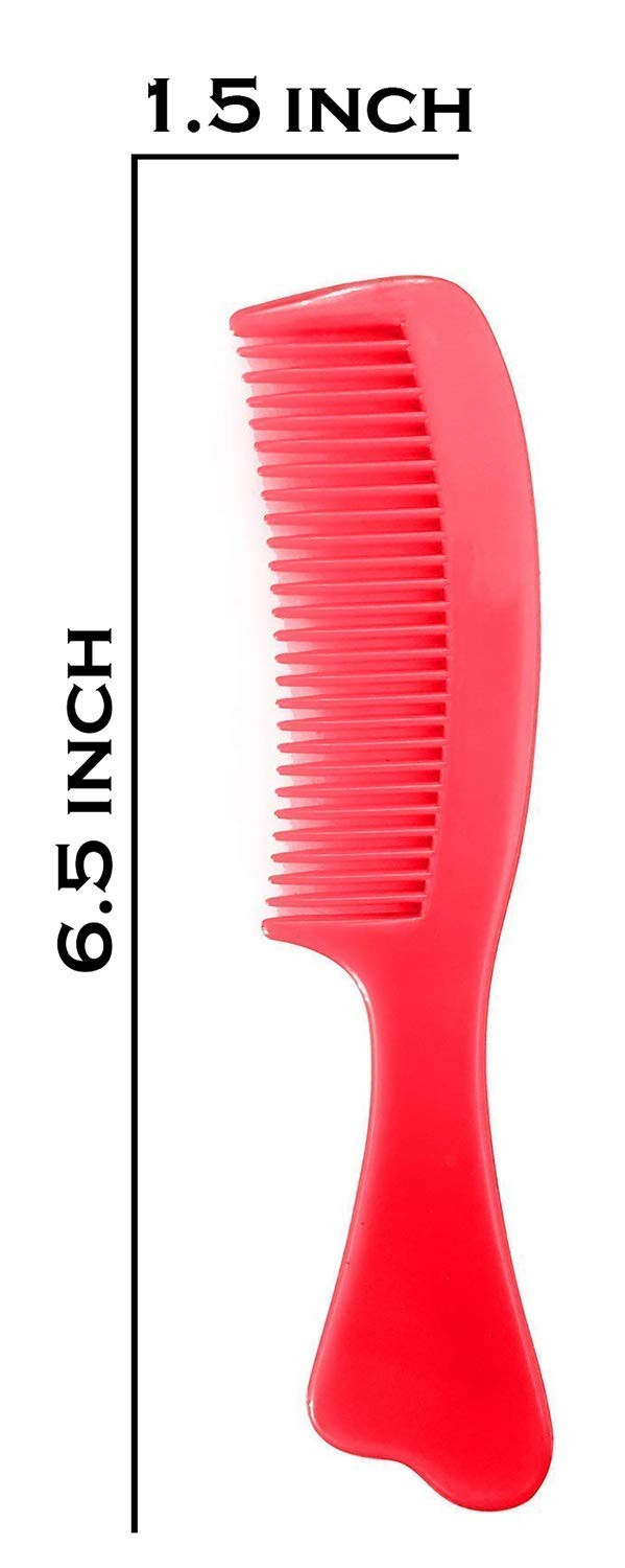 SIYAA Hair Comb Set with Mirror - 6 Pack Styling Comb for Women & Girls - Compact Travel Comb for Detangling, Styling & On-the-Go Touch Ups - Perfect for Purse, Gym Bag & Travel Accessories (Red)