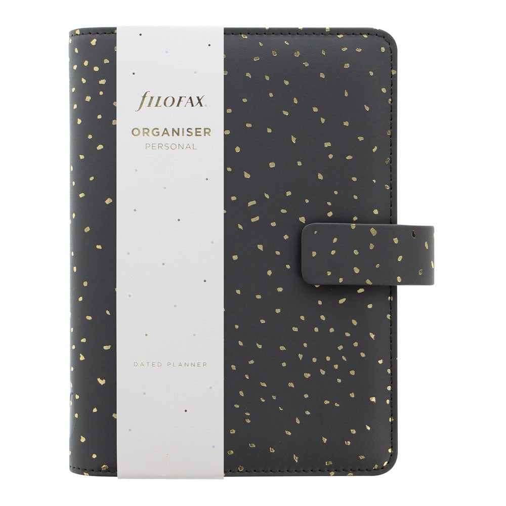 2025 Filafax Confetti Personal Planner Organizer - Charcoal Gray, 6.5
