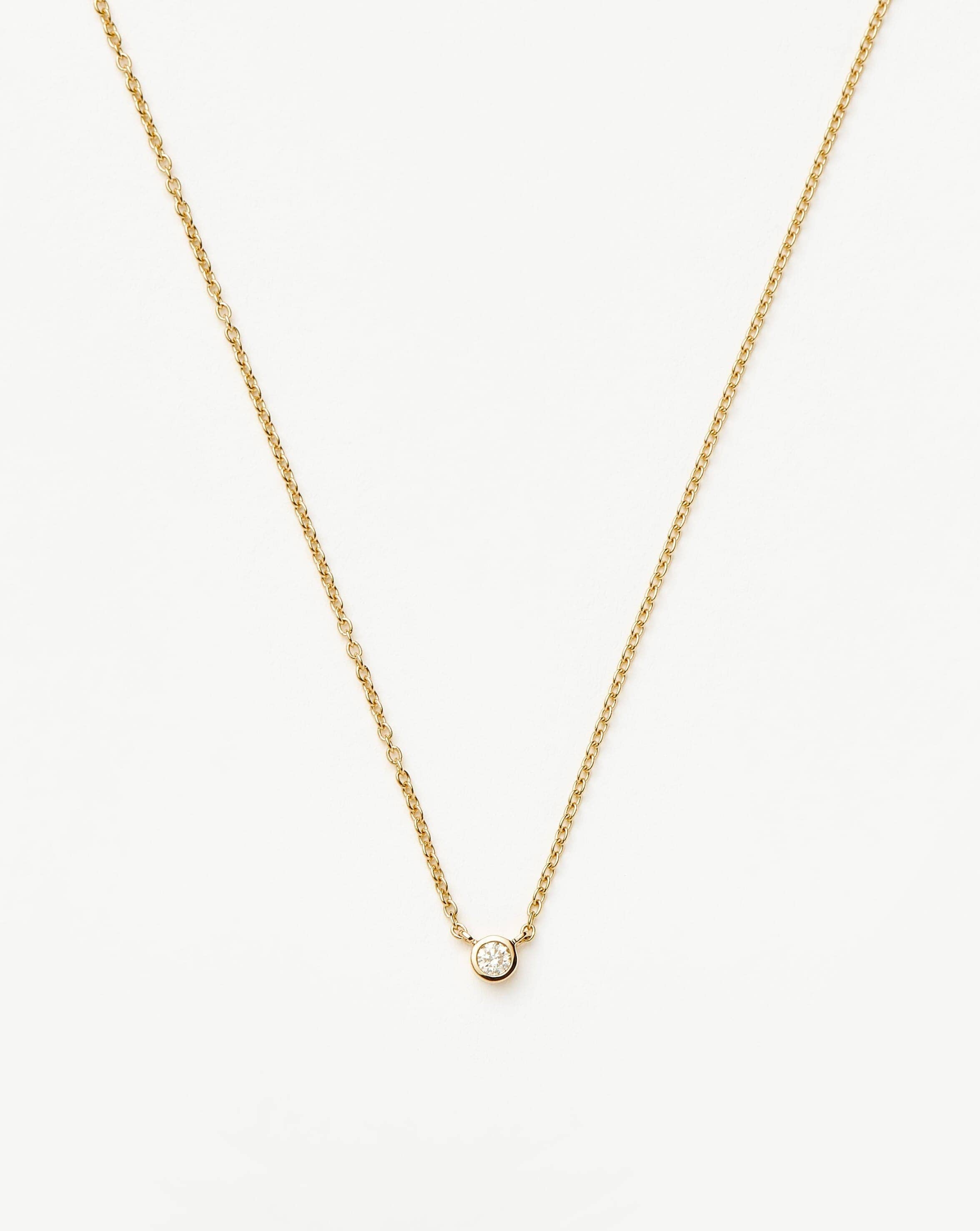 14K Solid Gold Diamond Solitaire Pendant Necklace for Women - Elegant Fine Jewelry Gift for Anniversary, Valentine's Day & Special Occasions