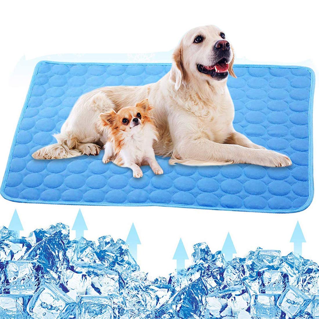 Self-Cooling Dog Mat for Summer - Ice Silk Washable Pet Cooling Pad for Dogs & Cats - Small 20