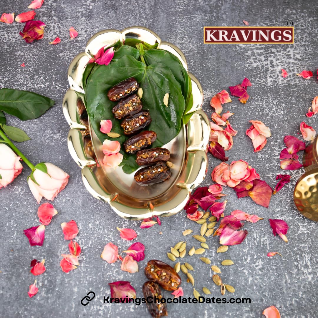 Kravings Meetha Paan Stuffed Dates - Premium Potassium & Iron Rich Snack | Low GI Healthy Energy Boost | Natural Mukhwas Flavor | Trial Pack of 5 Dates - Perfect for After-Meal Treats, Office Snacks & Healthy Dessert Alternatives