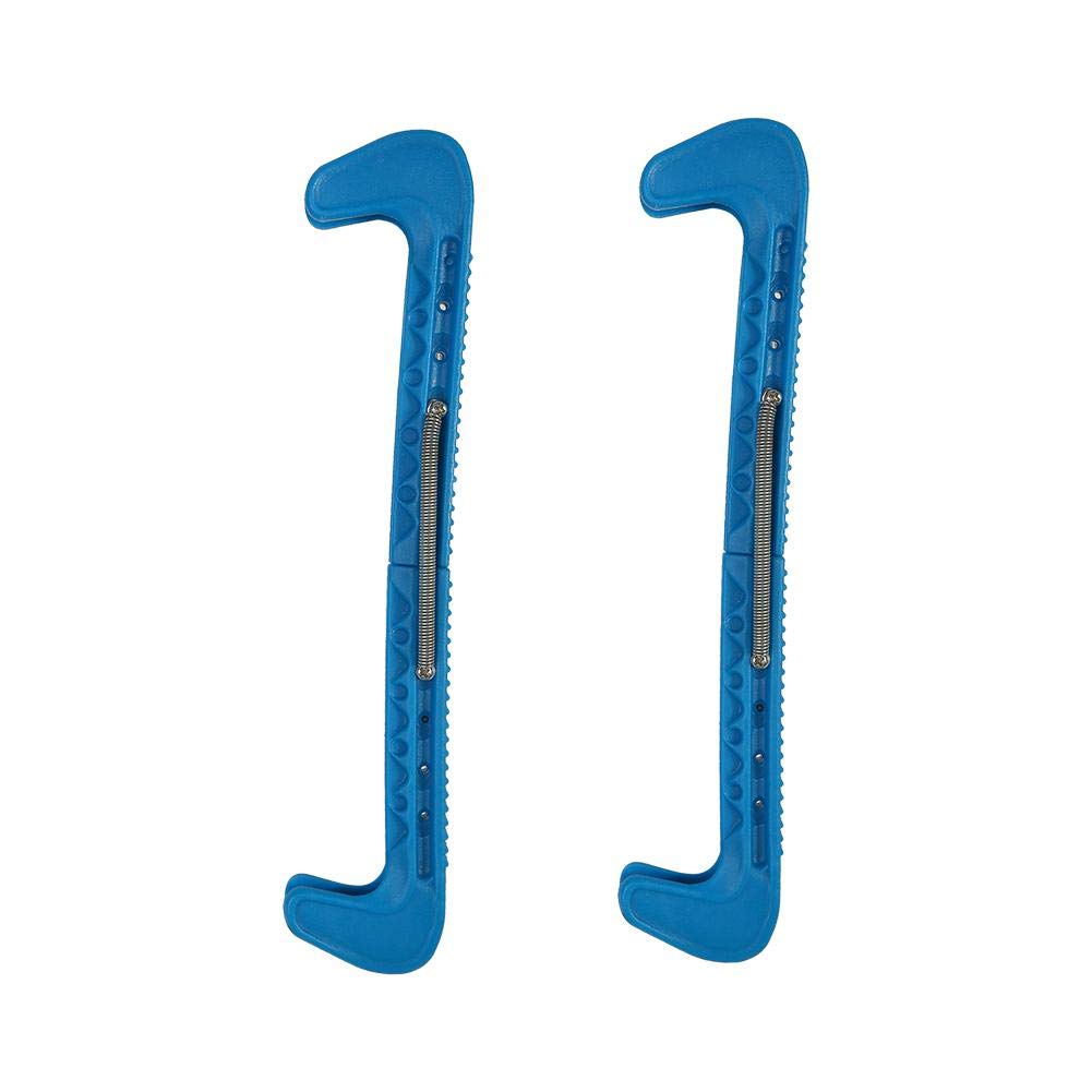 Tbest Adjustable Plastic Ice Hockey Skate Blade Guards - 1 Pair (7 Colors) - Durable Spring-Loaded Design for Figure Skating & Hockey Practice - Perfect for Rink & Training Sessions