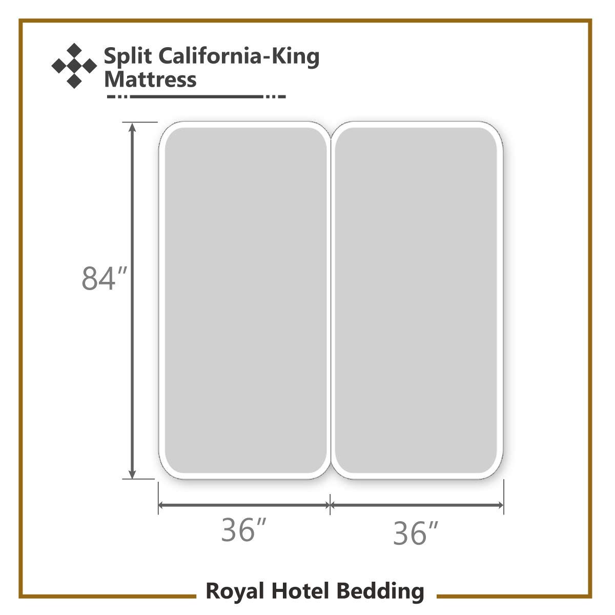Royal Hotel Bedding Split California King Sheet Set - 650 Thread Count Cotton Blend Wrinkle-Free Adjustable Sheets, Taupe Stripe - Perfect for Adjustable Beds, Guest Rooms & Luxury Bedrooms