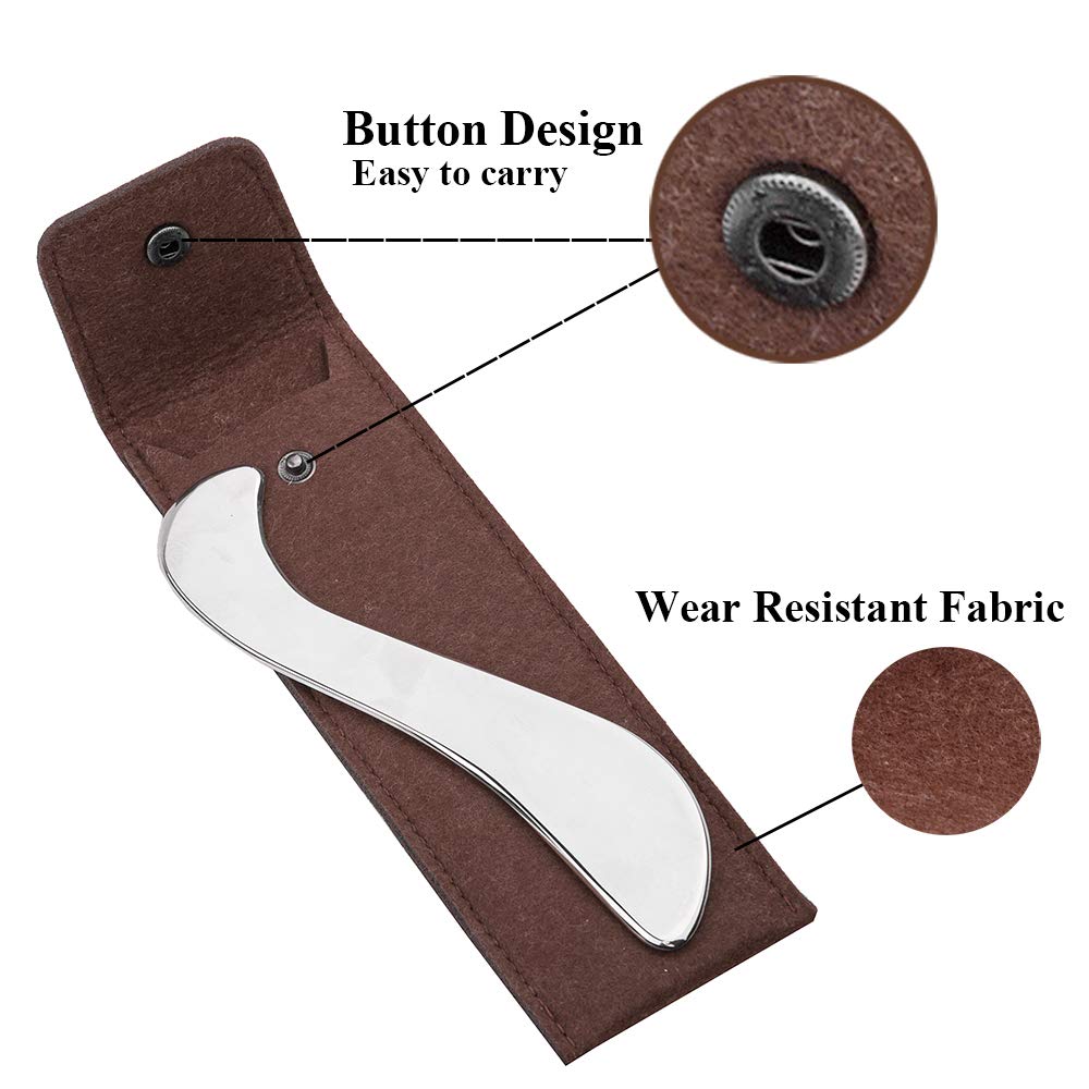 FeelFree Sport FSA/HSA Approved Stainless Steel Gua Sha Scraping Massage Tool - Muscle Pain Relief & Physical Therapy for Back, Neck, Shoulders, Legs & Arms - Perfect for Home Wellness & Recovery Routines