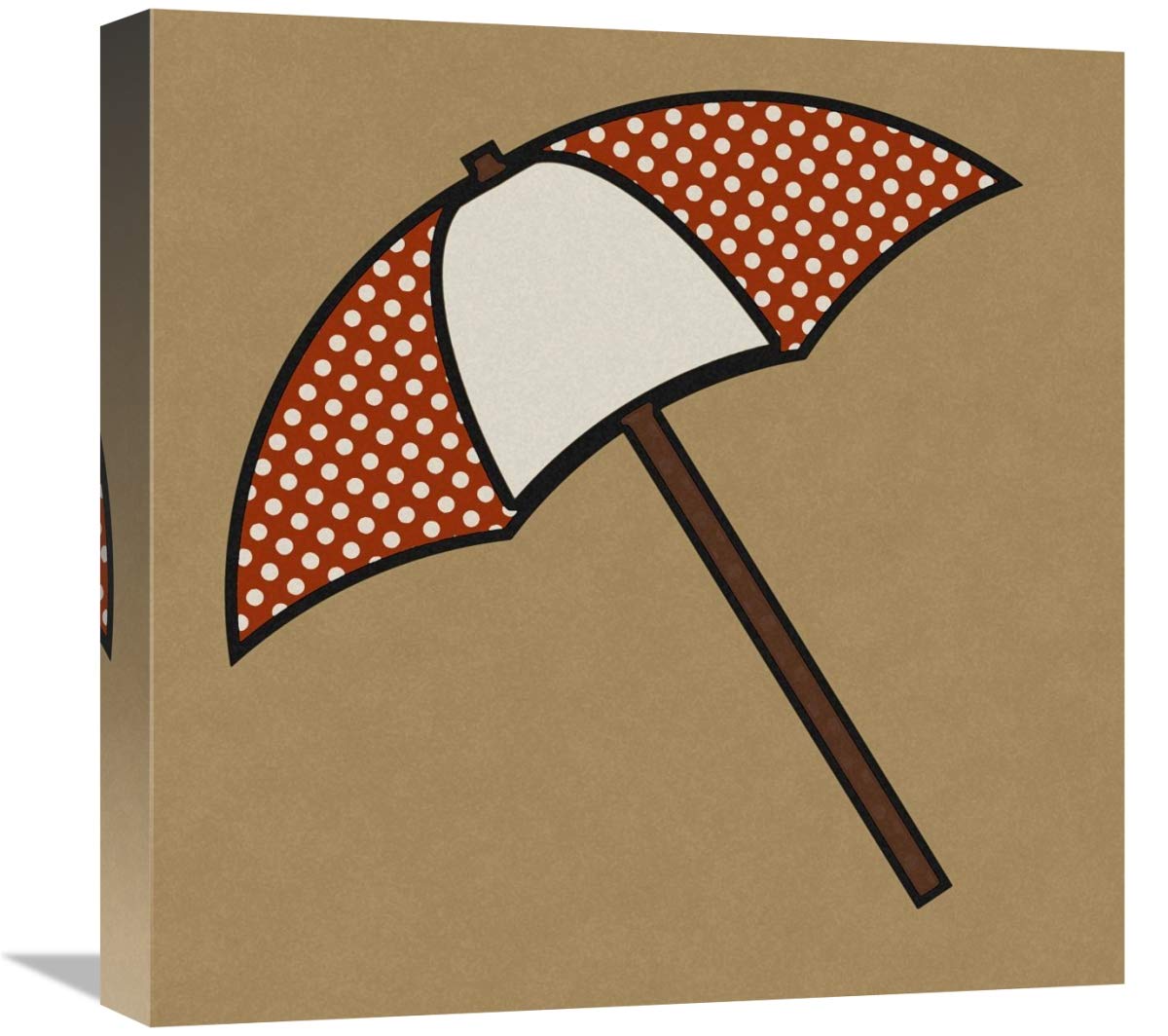 18 x 18 Inch Summer Fun Beach Umbrella Art Print - Tropical Coastal Wall Decor for Living Room, Bedroom & Bathroom - Perfect for Beach House & Vacation Home Decor
