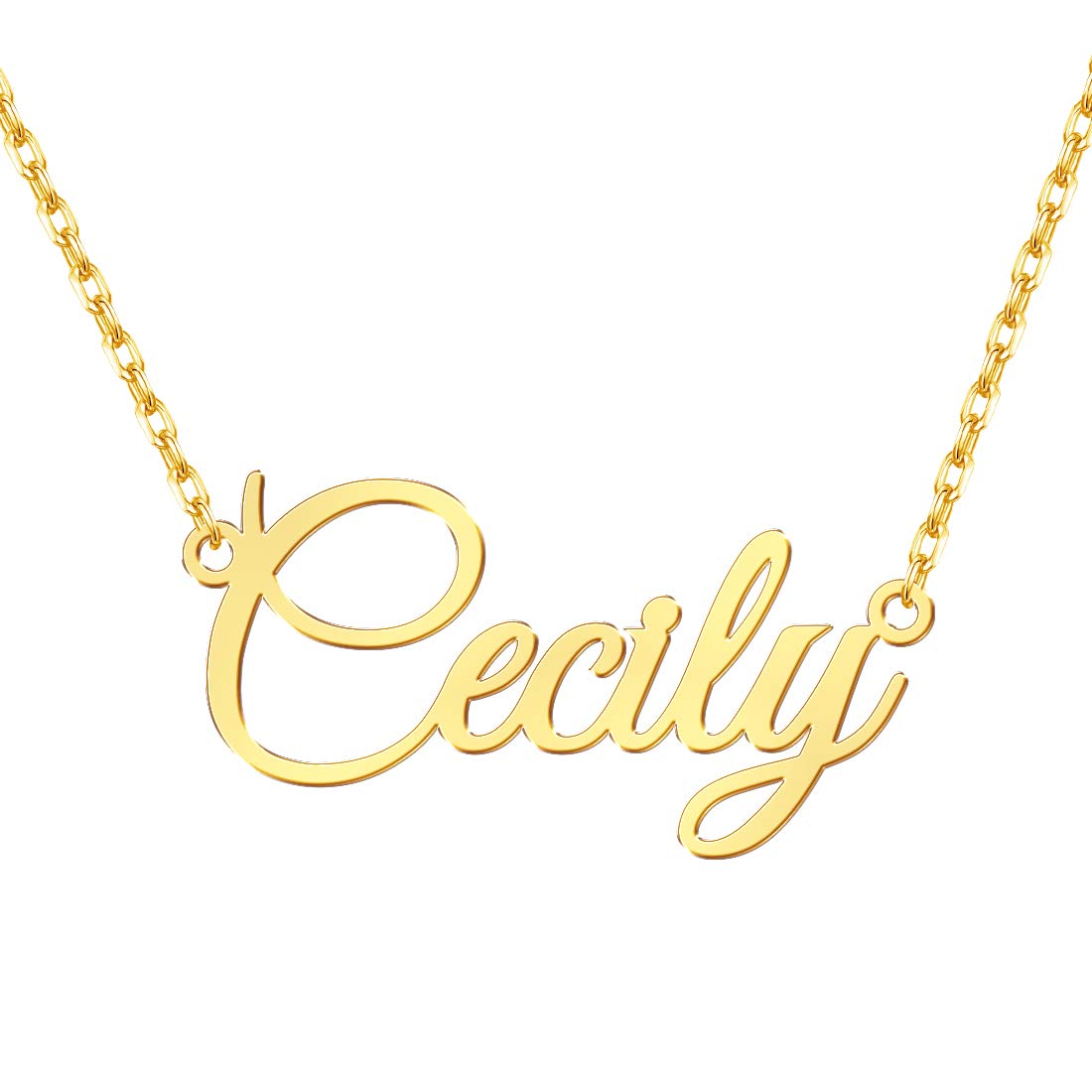 Personalized 18K Gold Name Necklace - Custom Nameplate Heart Pendant Jewelry Gift for Women, Girlfriend, Wife | Birthday, Anniversary, Valentine's Day Present