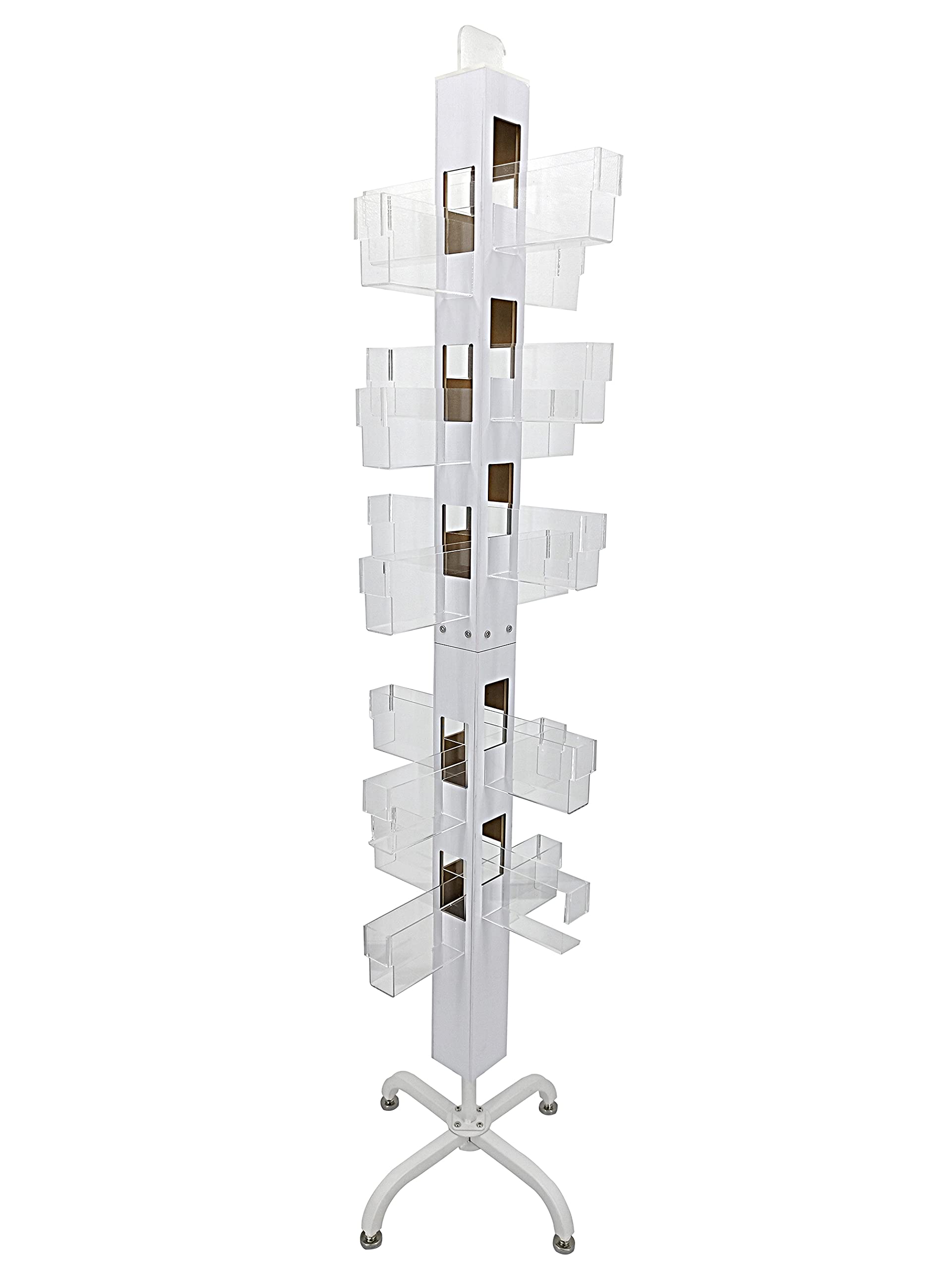FixtureDisplays® Clear Plexiglass Spinner Rack - 20 Pocket Greeting Card Display Stand for Retail Stores (6.25