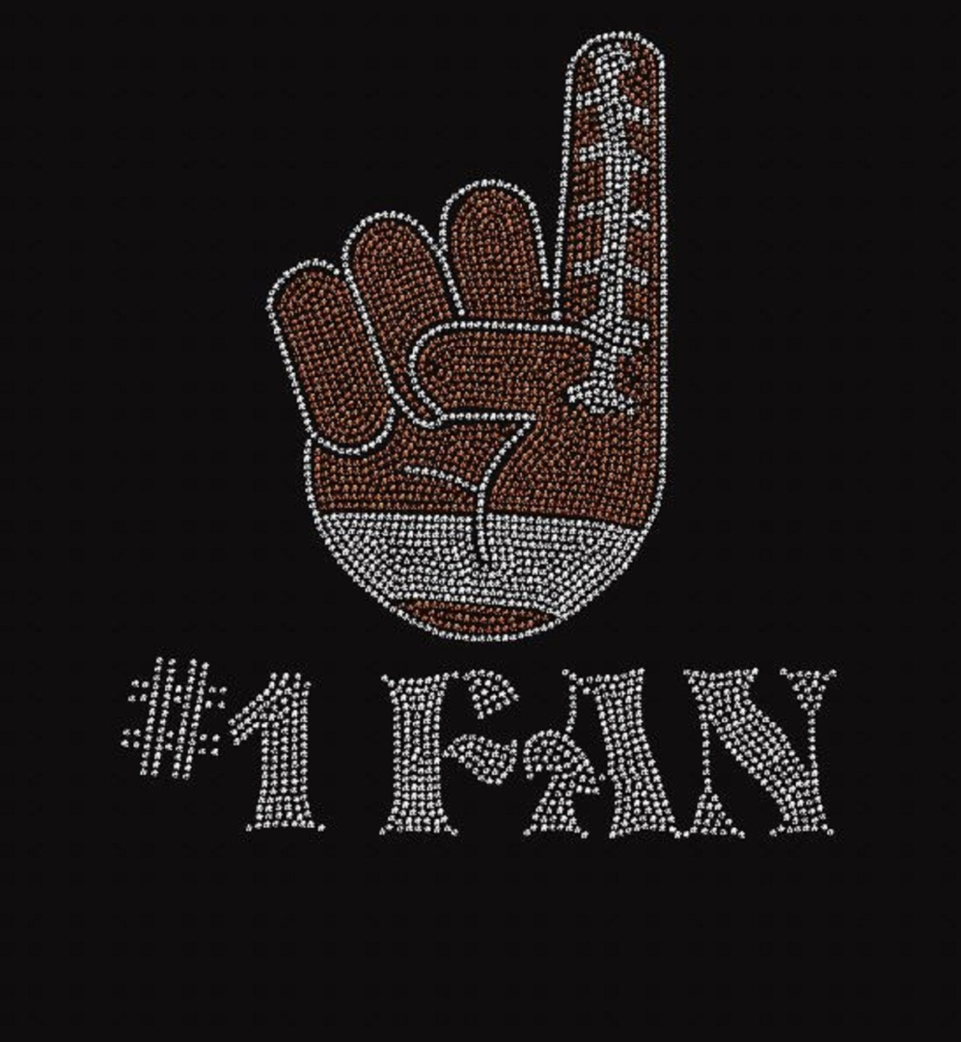 Rhinestone Football Iron-On Transfer for DIY T-Shirts, Jerseys & Apparel - Custom Sports Team Decals for Fans & Players