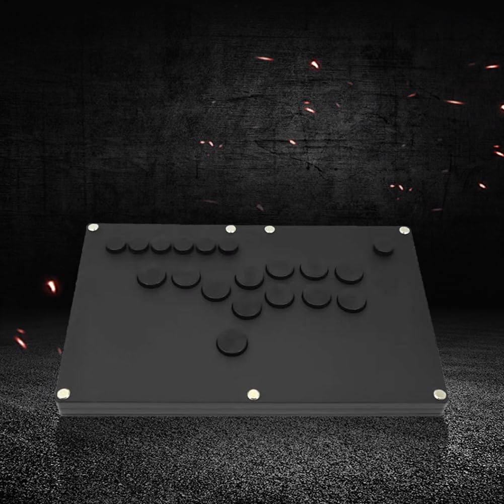 Qwertfeet Thin Finger Arcade Joystick Controller - Programmable Full Button Fight Stick for Classic & Modern Arcade Games - Perfect for Home Gaming & Competitive Play