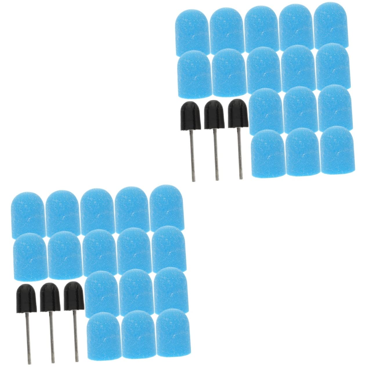 Minkissy 2 Sets Nail Sanding Caps & Electric Nail Drill Bits Kit - Professional Manicure Pedicure Tools for Cuticle Care & Nail Shaping - Perfect for Salon, Home Use & DIY Nail Art