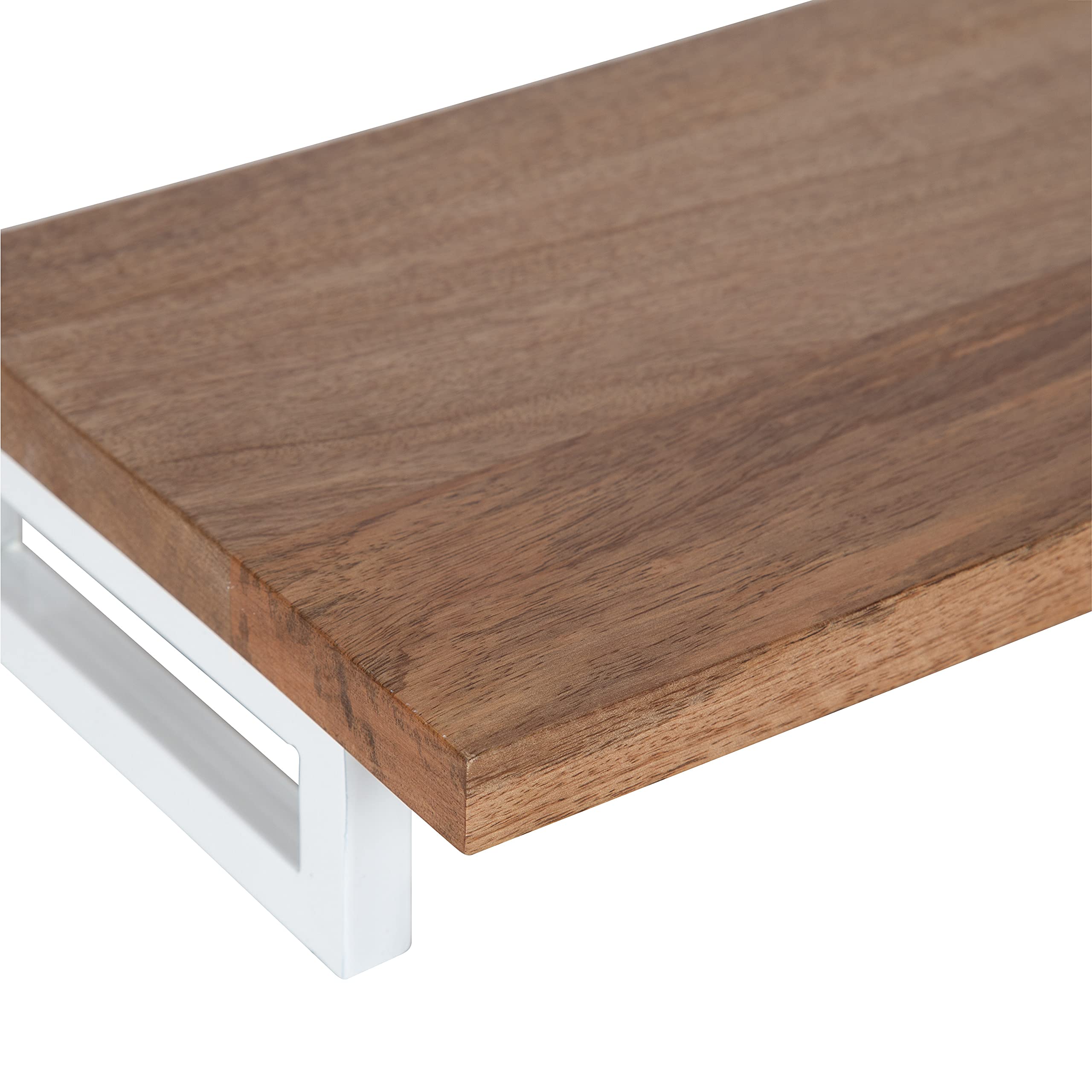 Kate and Laurel Lankford 24 Inch Modern Wood Wall Shelf - Natural Wood & White Floating Shelf for Home Decor, Storage & Display - Perfect for Living Room, Bedroom & Office Organization