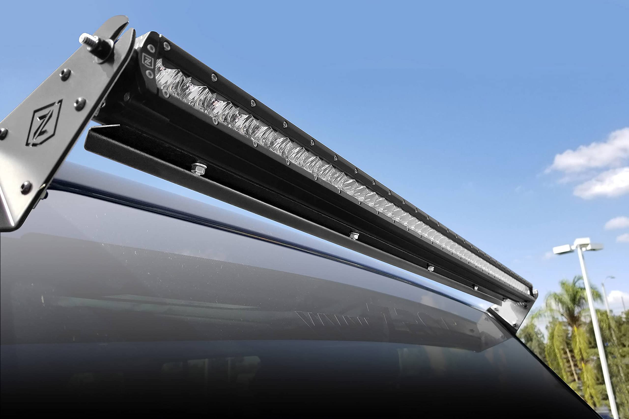 50 Inch Straight Single Row LED Light Bar Noise Cancelling Wind Diffuser - Black Aluminum Alloy for Off-Road Trucks, ATVs & UTVs - Reduces Wind Noise & Improves Light Performance