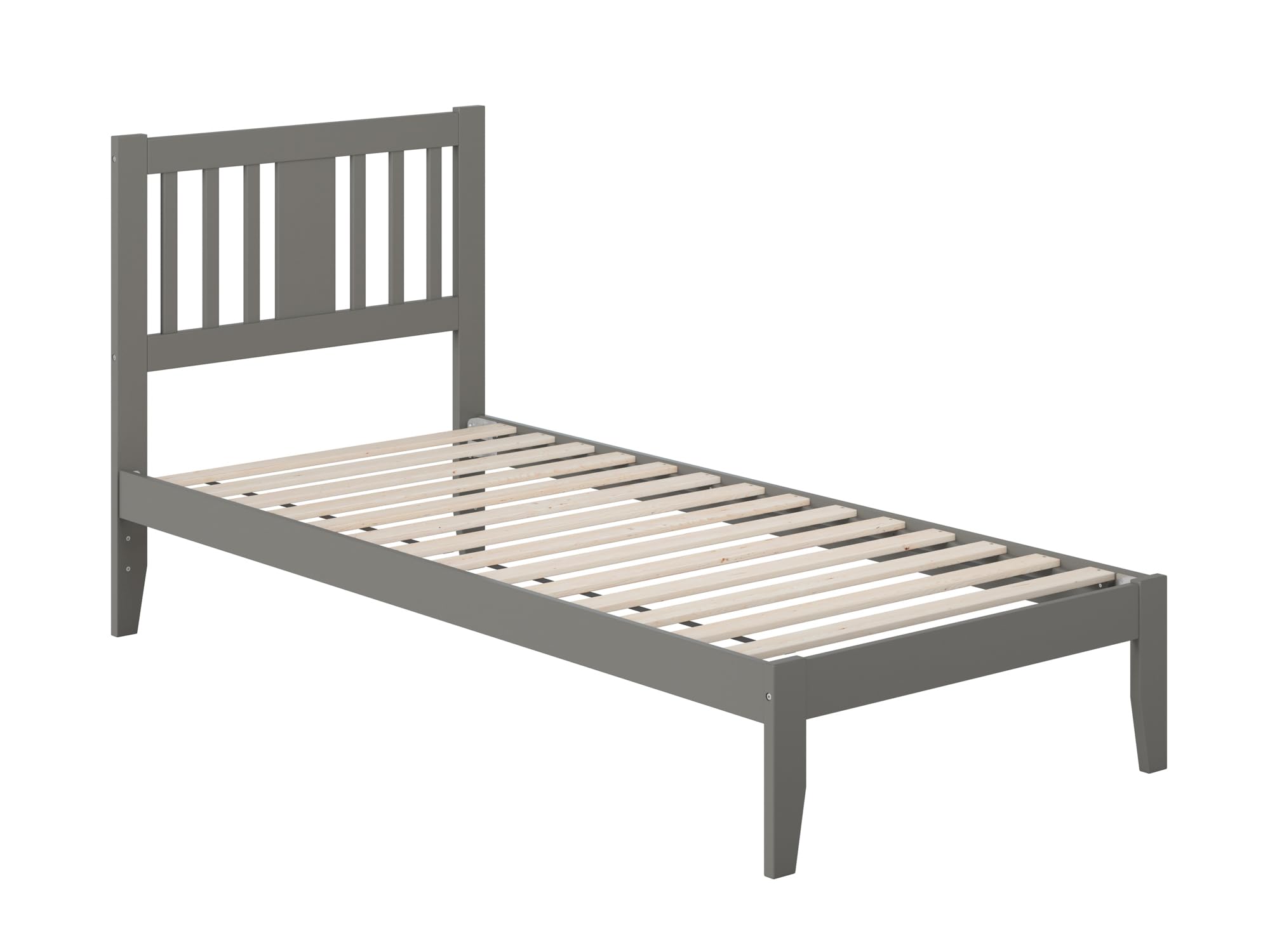 AFI Tahoe Twin XL Size Platform Bed with USB Charging Station - Modern Grey Wooden Bed Frame for Small Spaces, Dorm Rooms & Guest Bedrooms