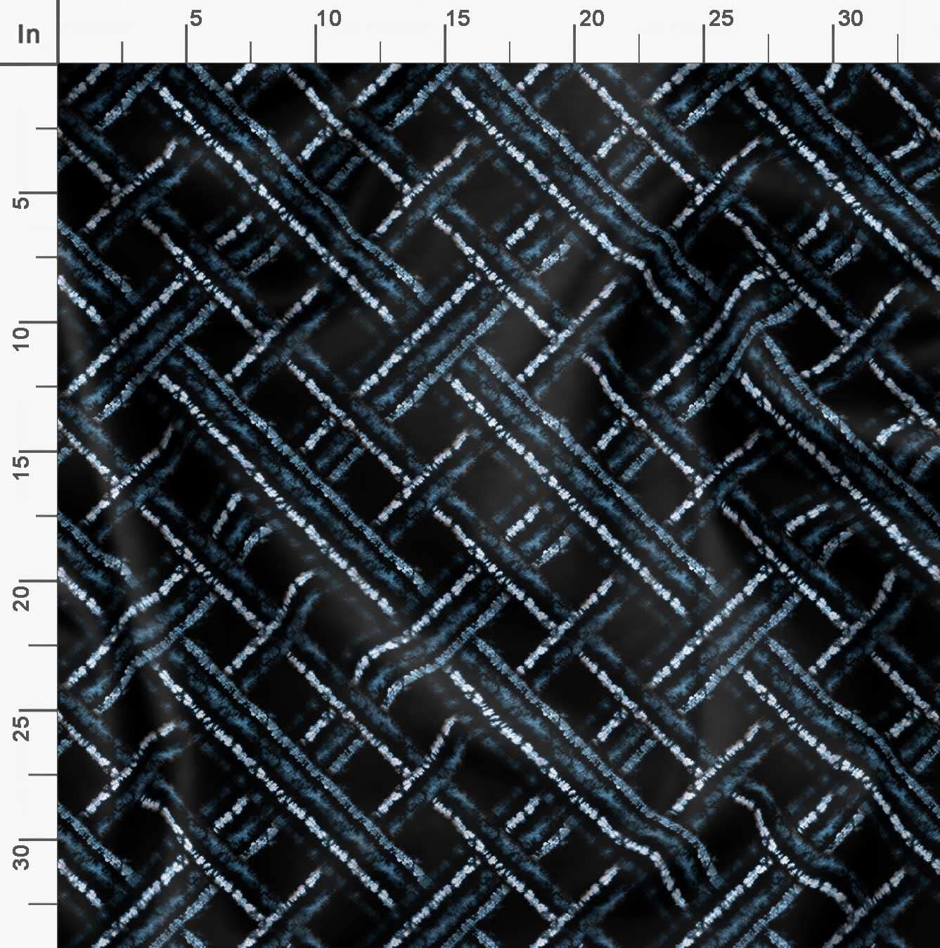 Soimoi Polyester Georgette Fabric - Blue Tie Dye Geometric Print - 52 Inches Wide by The Yard - Perfect for Dresses, Scarves, and Home Decor