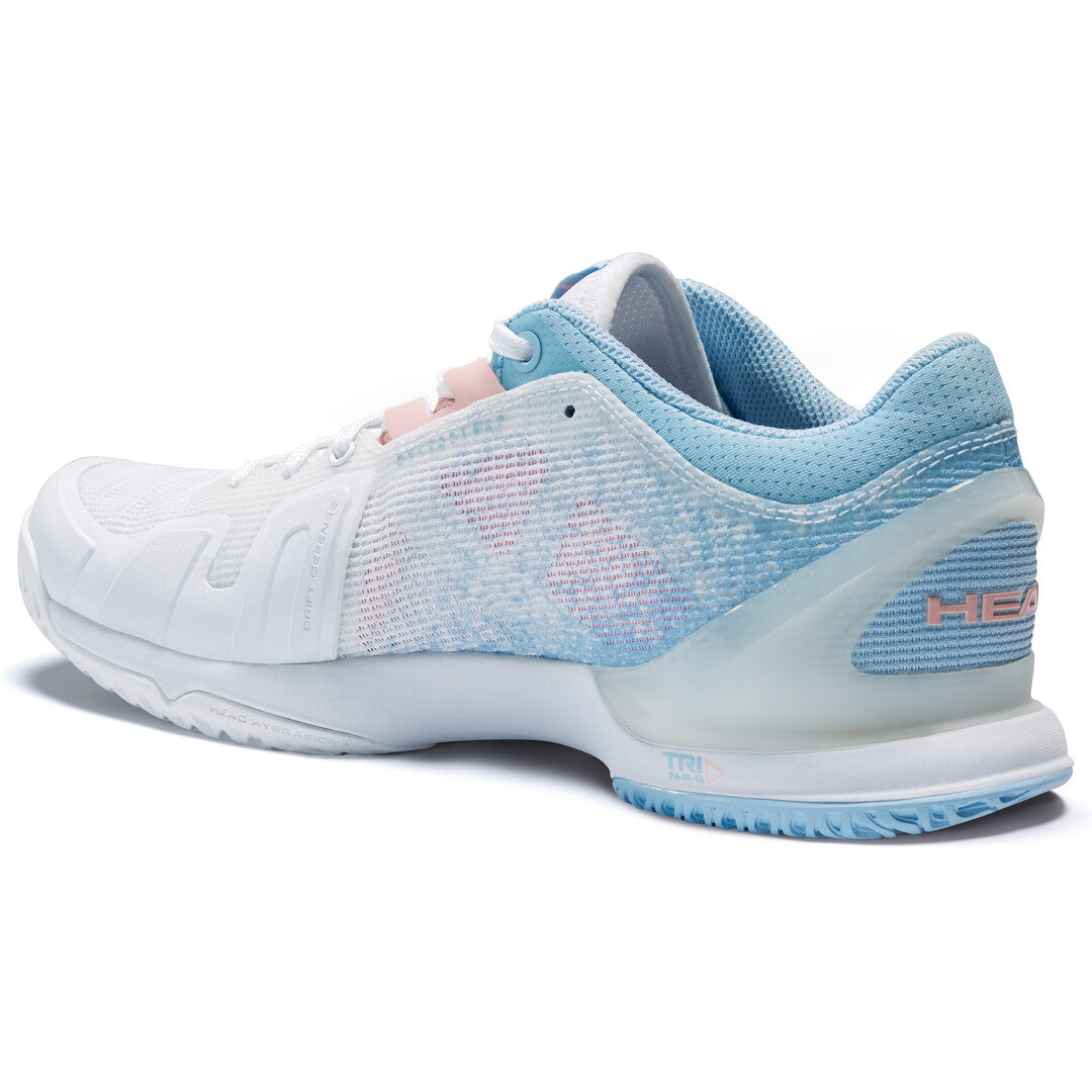 Head Sprint Pro 3.0 Women's Tennis Shoes - Lightweight Performance Court Shoes for Women in White & Light Blue - Perfect for Tennis, Pickleball & Casual Wear