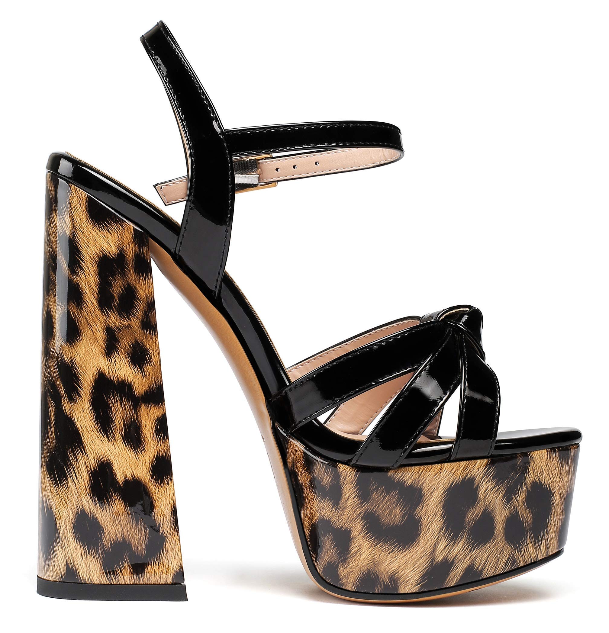 Sammitop Women's Chunky Heel Sandals - Open Toe Platform Sandals with Adjustable Ankle Strap for Summer Parties, Weddings & Casual Outings
