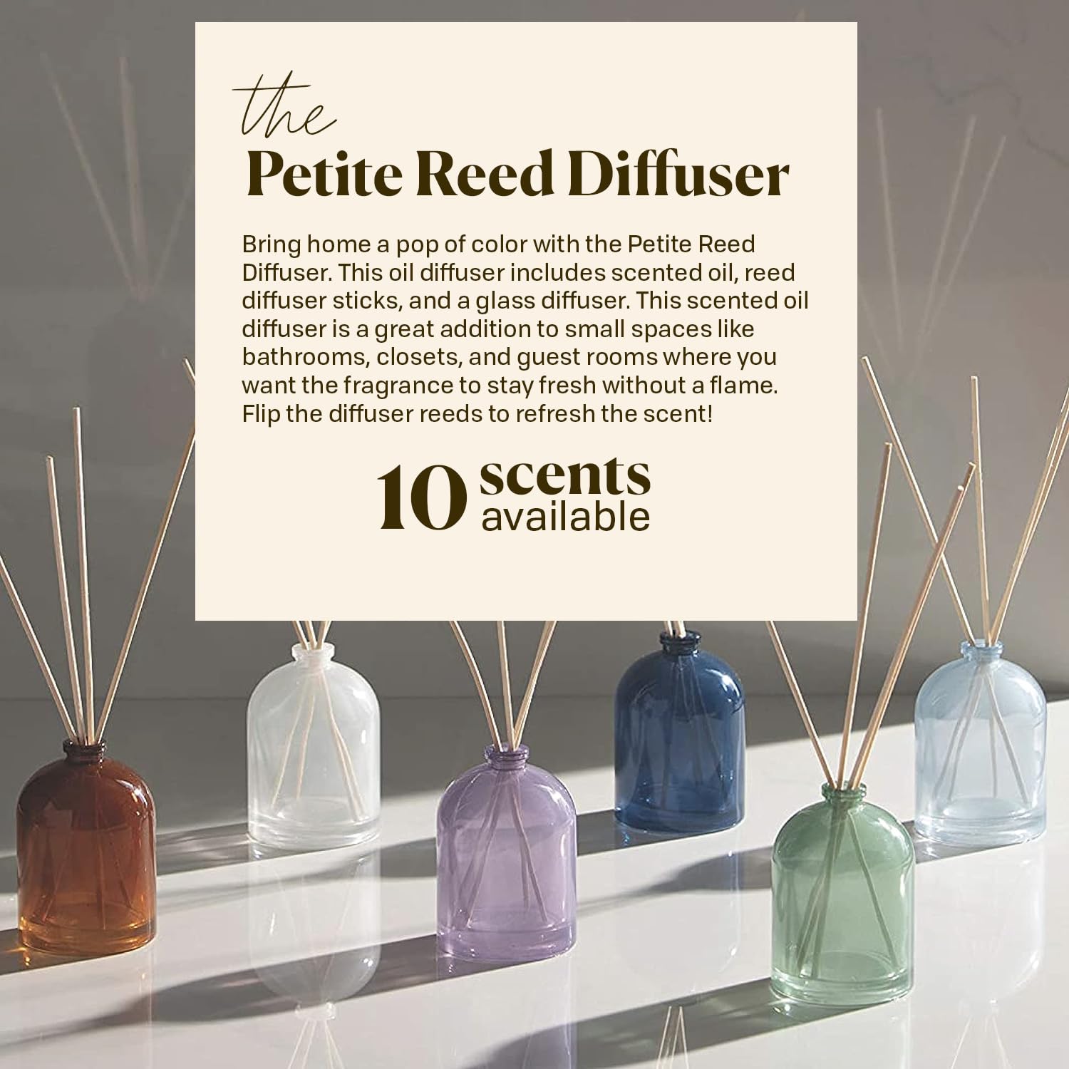 Paddywax Candles Petite Collection | Rose & Grapefruit Reed Diffuser for Home | Aromatherapy for Bedroom, Bathroom & Living Room Decor