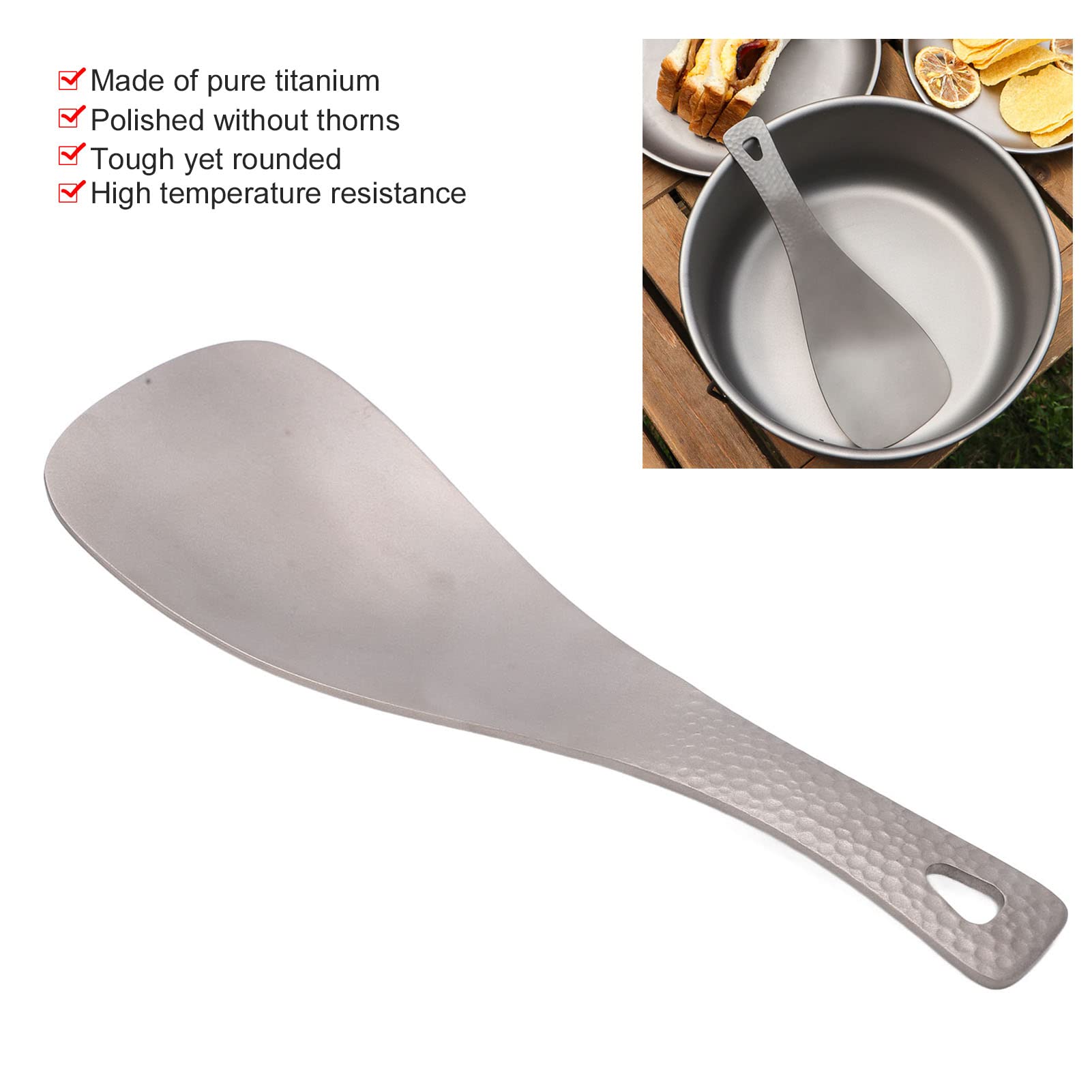 Premium Titanium Rice Paddle - Durable Rice Scooper Spoon & Rice Cooker Spatula for Perfect Serving - Ideal for Home Kitchens & Restaurant Use - Great for Sushi, Stir-Frying & Meal Prep