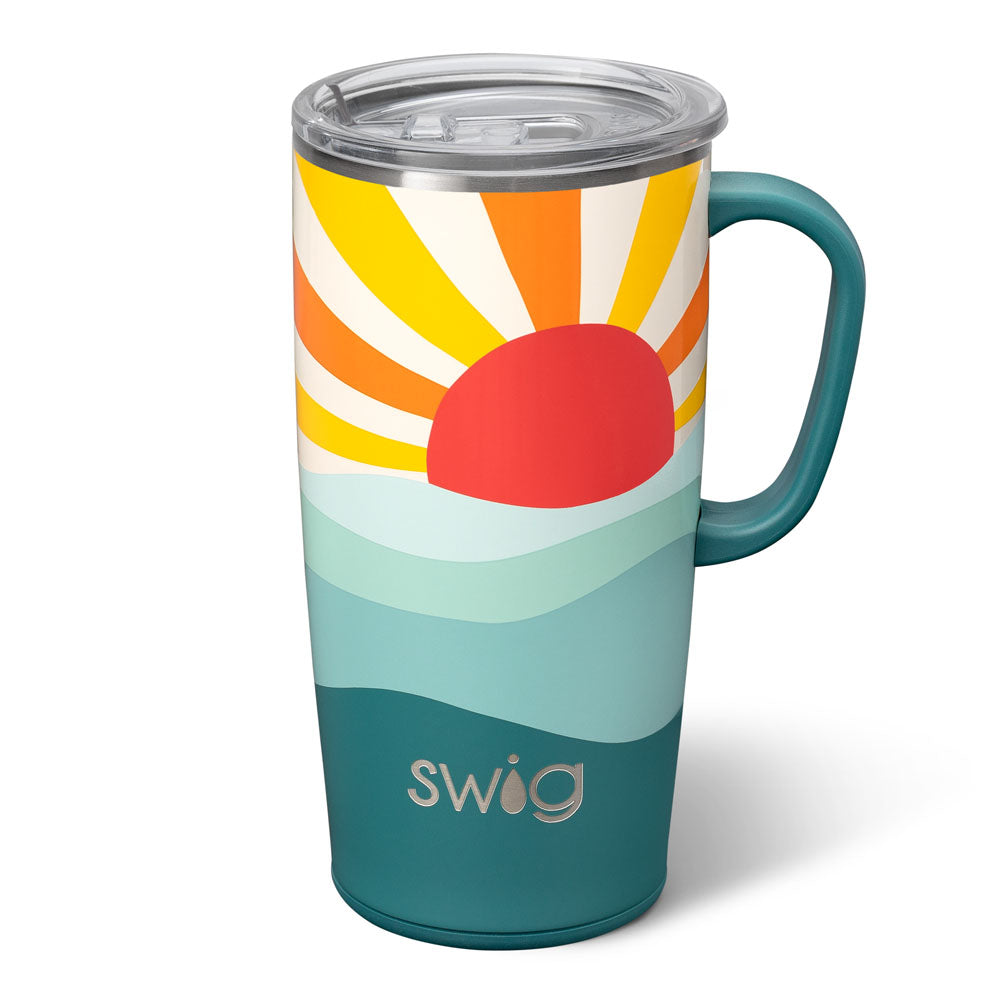 Sun Dance 22oz Insulated Travel Mug - Leak-Proof Stainless Steel Coffee Tumbler for Hot & Cold Drinks - Perfect for Commuting, Camping & Office Use