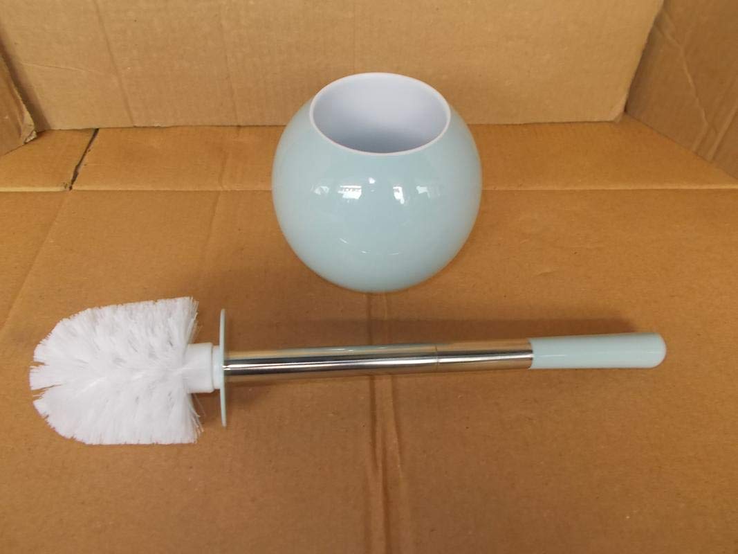 Premium Nylon Bristles Toilet Brush with Round Holder - Stainless Steel Handle, Blue (1 Set) | Heavy-Duty Cleaning for Bathroom, Kitchen & RV Use | Durable & Hygienic Toilet Scrubber for Home & Commercial Spaces