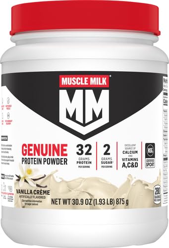 Muscle Milk Lean Muscle Vanilla Creme Protein Powder - 1.93lb (Pack of 1) | High Protein Shake for Muscle Recovery & Weight Gain | Post-Workout, Breakfast & Meal Replacement