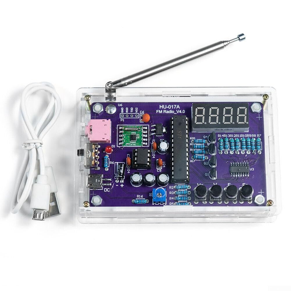 DIY FM Radio Kit 87-108MHz with Digital Display - Soldering Practice Kit for Beginners | STEM Electronics Project for Students & Hobbyists | Home, Workshop & Classroom Learning Tool