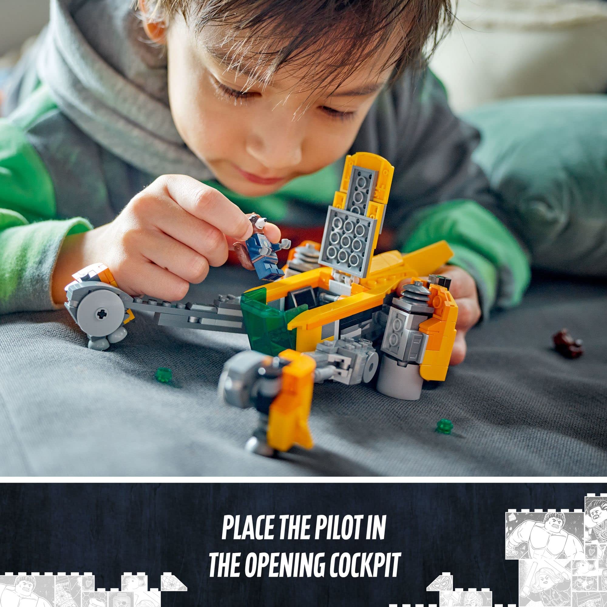 LEGO Marvel Baby Rocket’s Ship 76254 | Guardians of the Galaxy 3 Building Set with Rocket Raccoon Minifigure | Super Hero Spaceship Toy for Kids Ages 8+ | Perfect for Playtime, Collecting & Marvel Fans Gift