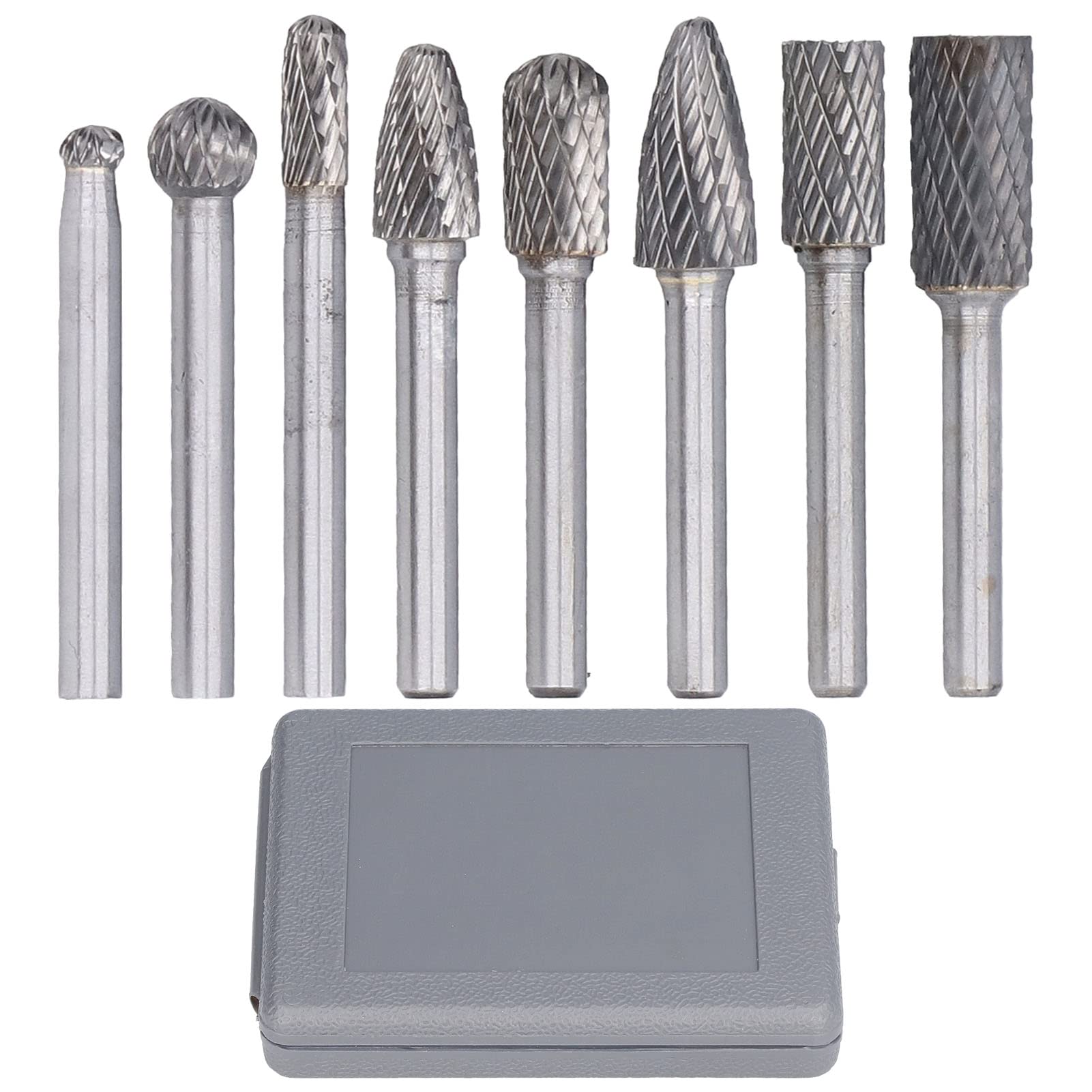 8Pcs YG8 Carbide Rotary Burr Set - Double Cut Rotating Drill Bits for Metal, Wood, & DIY Projects - Perfect for Metalworking, Wood Carving, Engraving & Crafting