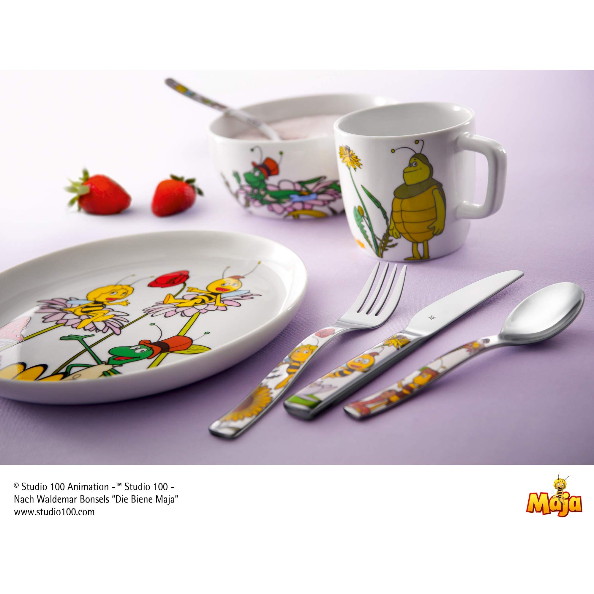 WMF Maya the Bee Kids Porcelain Plate Set - Dishwasher Safe, BPA-Free Children's Dinnerware - Perfect for Birthday Gifts, School Lunches & Family Meals