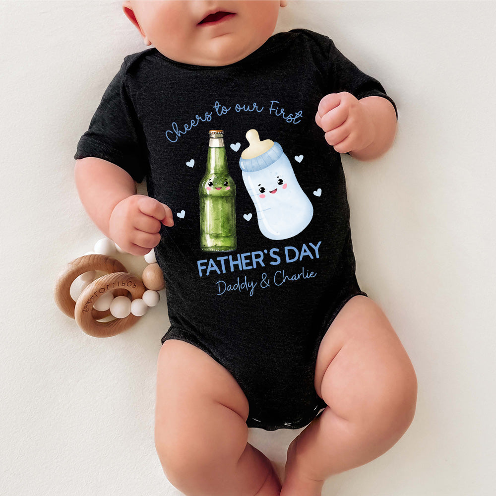 Personalized Baby Bodysuit for First Father's Day - Custom Daddy & Me Matching Outfit for Newborns - Perfect Gift for New Dads & Baby Photo Shoots