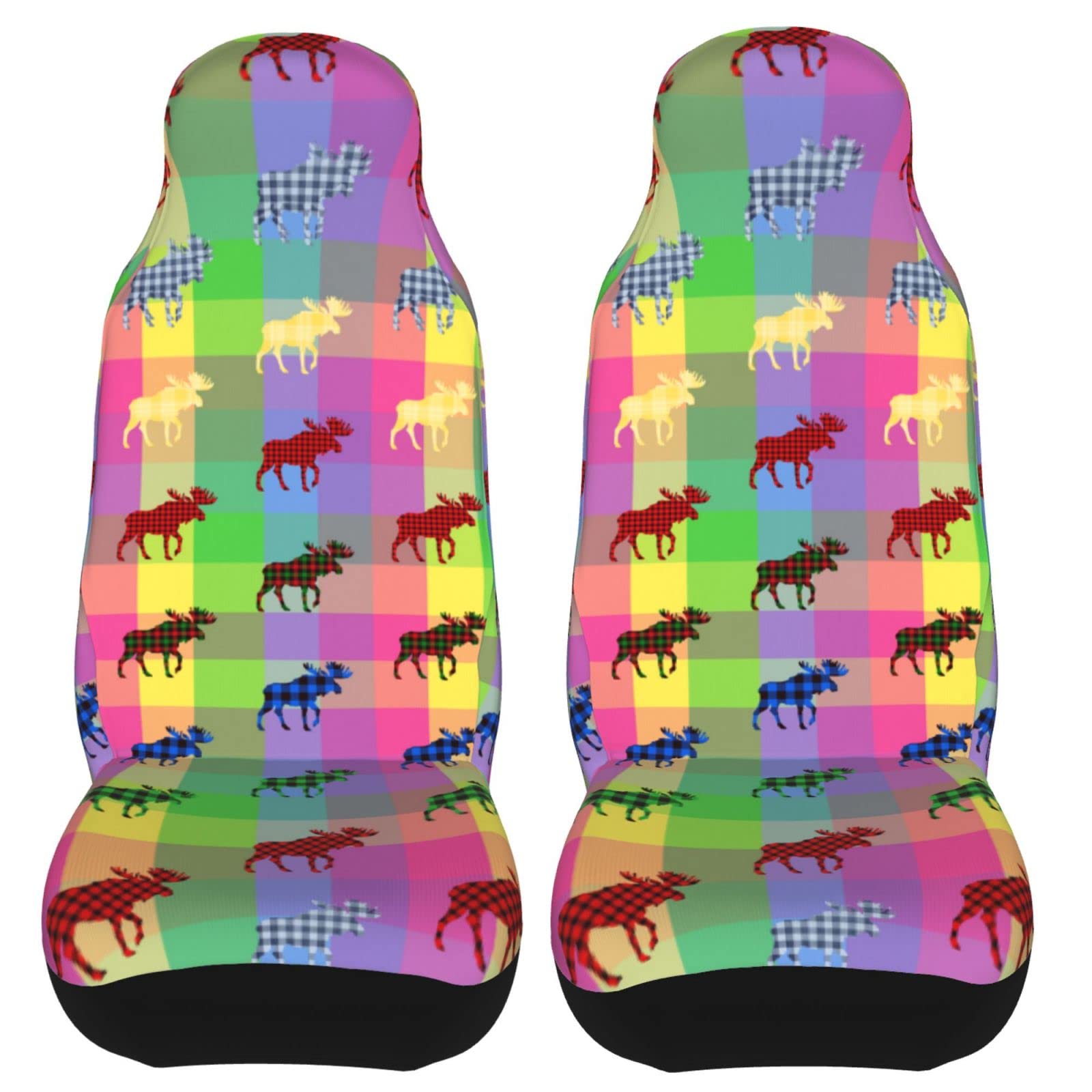Premium Elastic Moose Car Seat Covers (2-Pack) - Universal Fit for Cars, SUVs, Trucks & Vans - Waterproof & Non-Slip Auto Interior Accessories - Perfect for Family Road Trips, Pet Protection & Daily Commuting